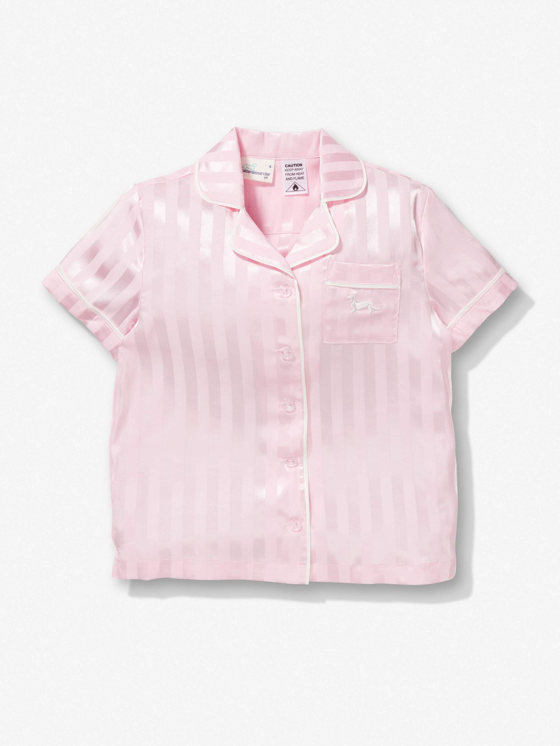 Jnr Girls Pink Stripe Satin Pj Set pink
