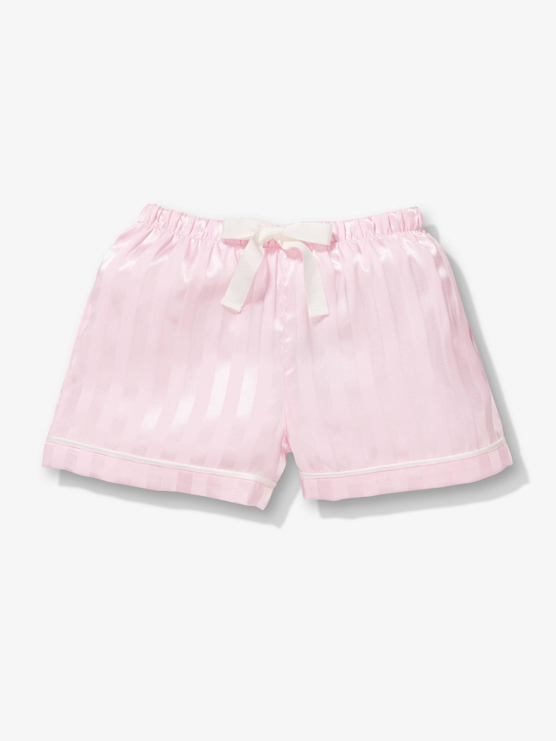 Girls Pink Stripe Satin Pj Set pink