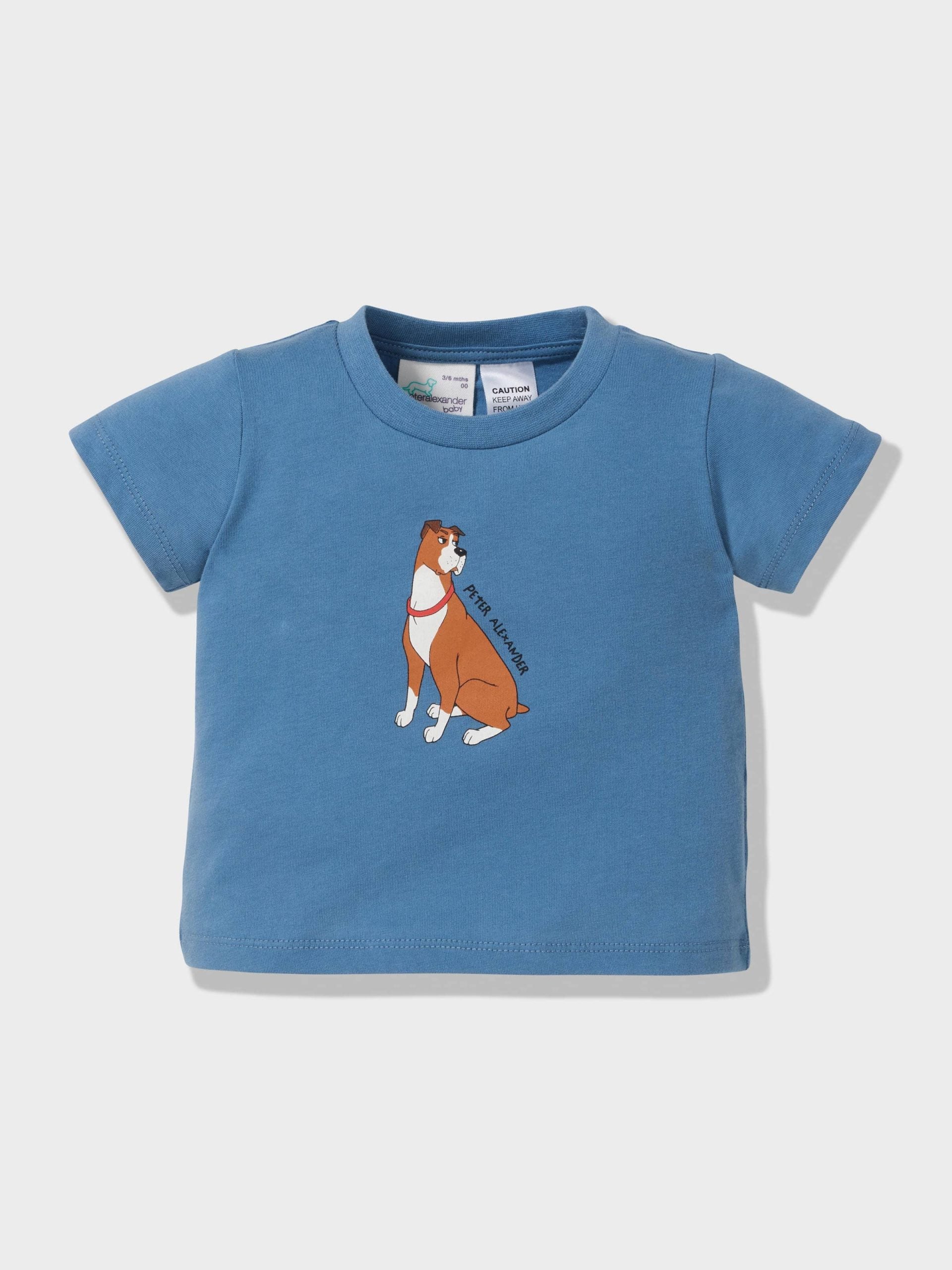 Baby Boxer Dog Pj Set blue