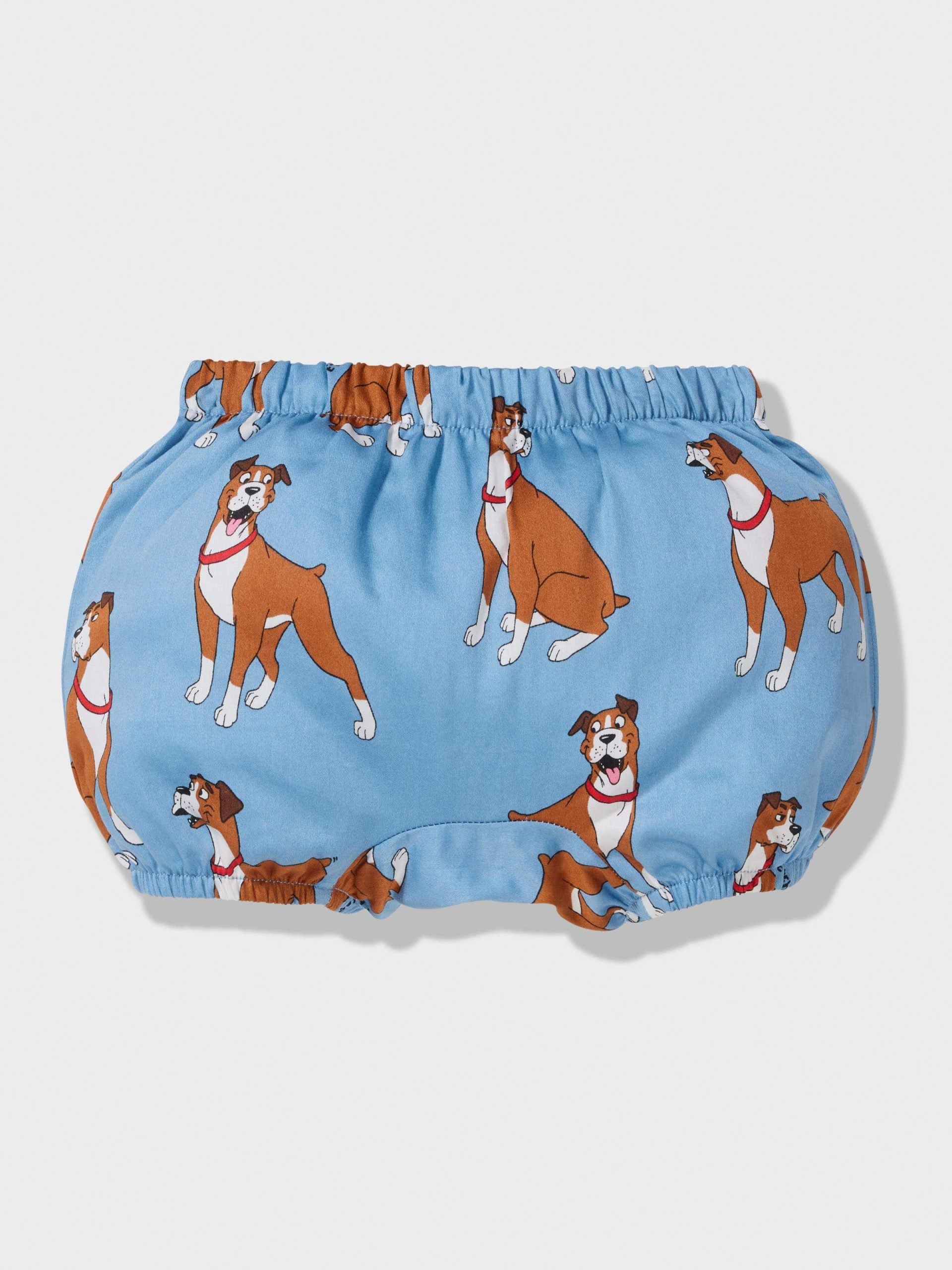 Baby Boxer Dog Pj Set blue