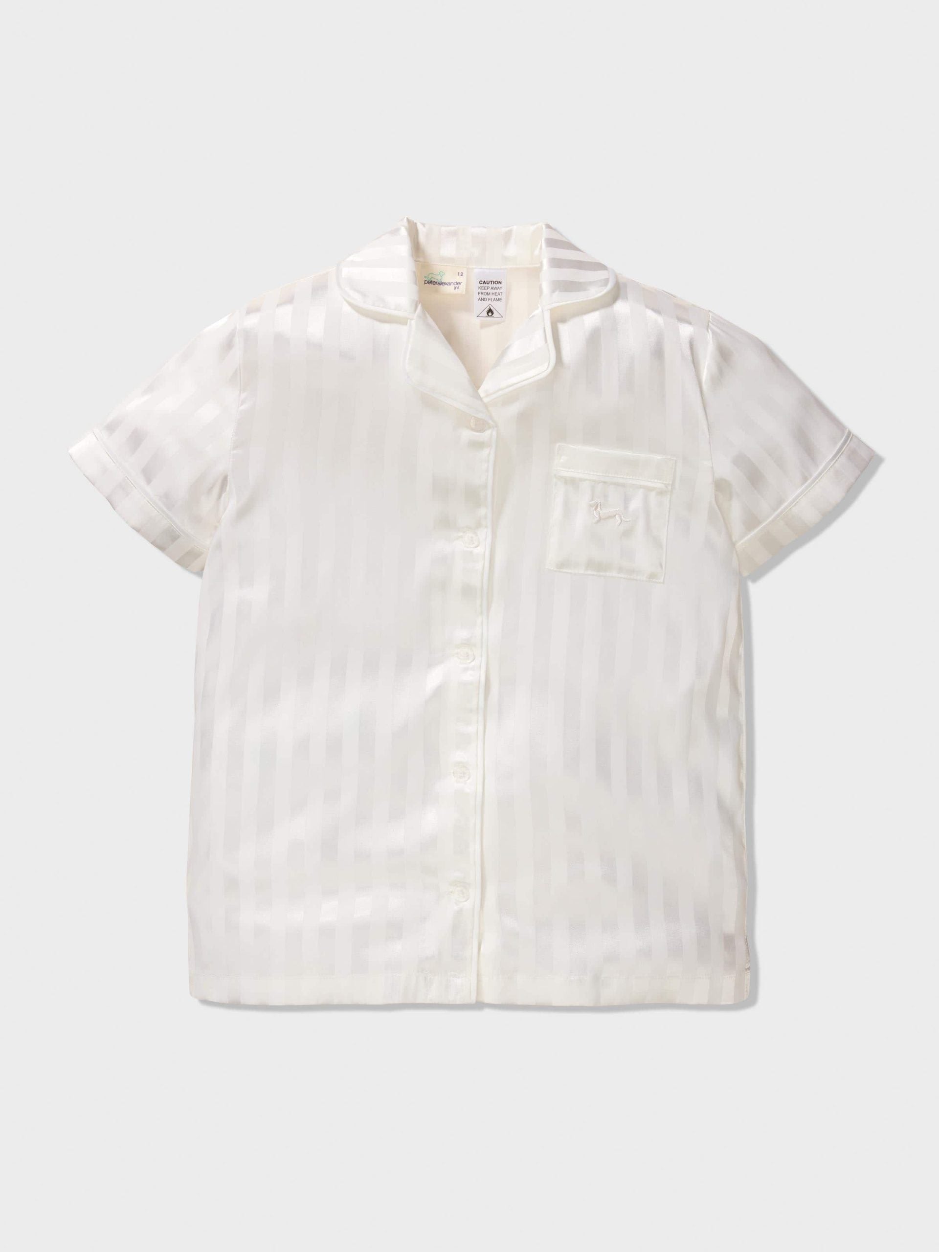 Jnr Girls Classic White Satin Pj Set white