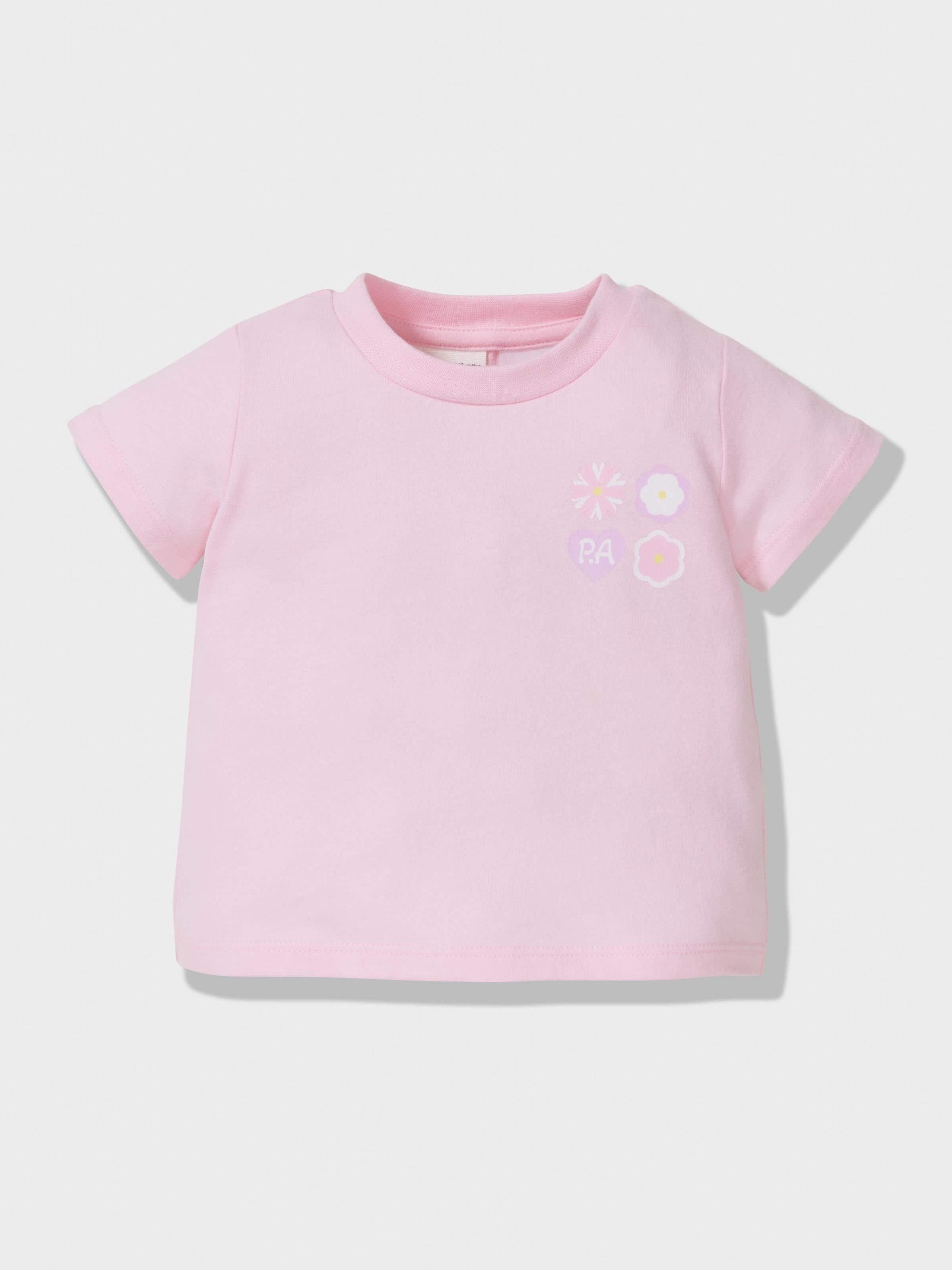 Baby Floral Check Pj Set pink