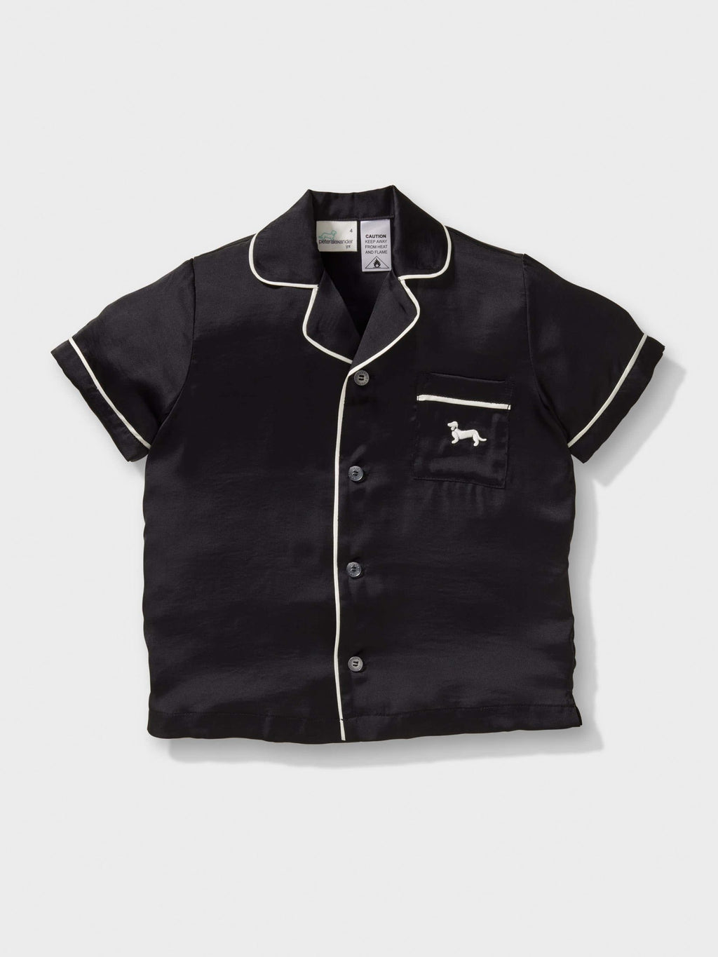 Jnr Kids Black Satin Pj Set black
