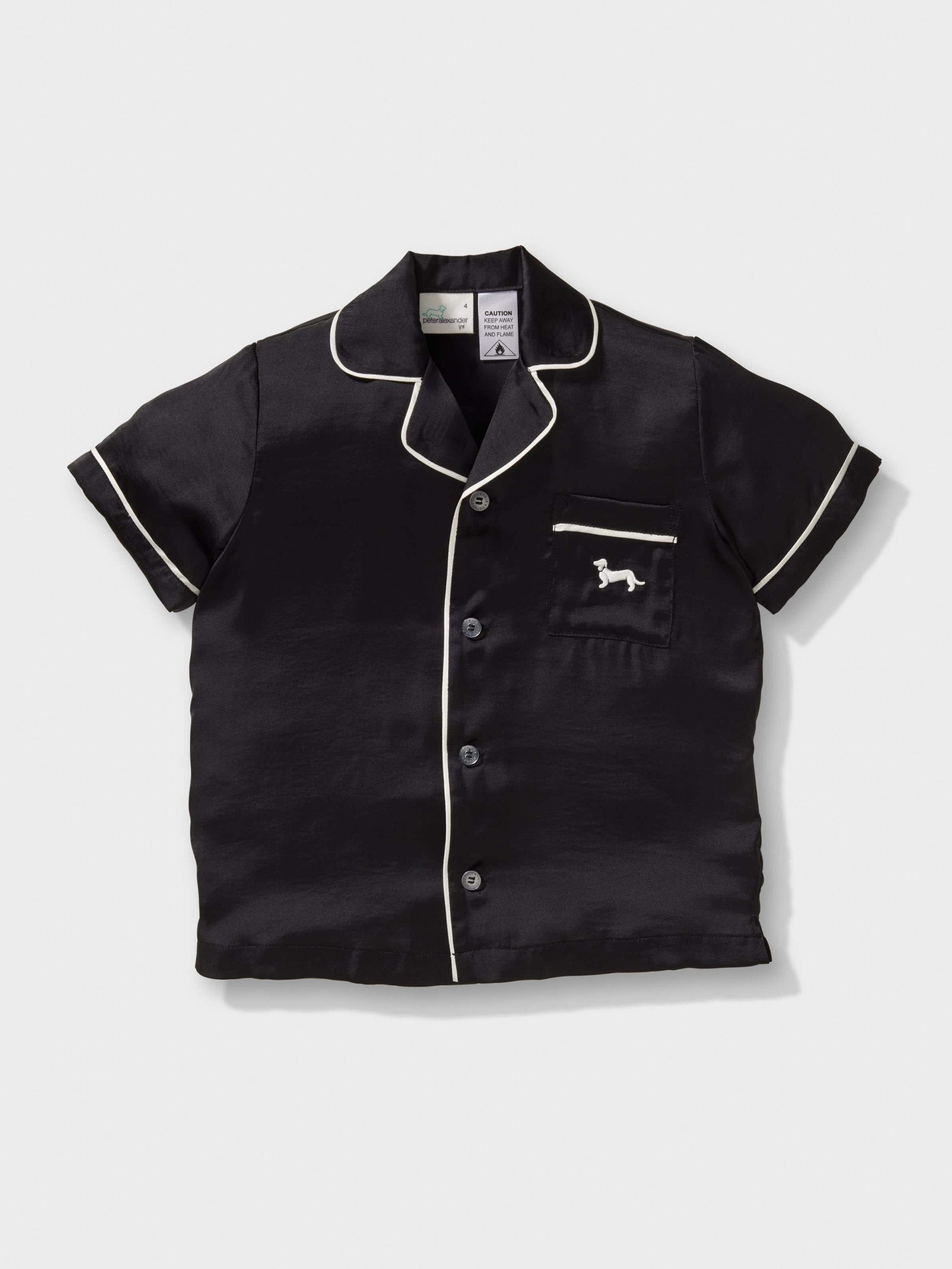 Jnr Kids Black Satin Pj Set black