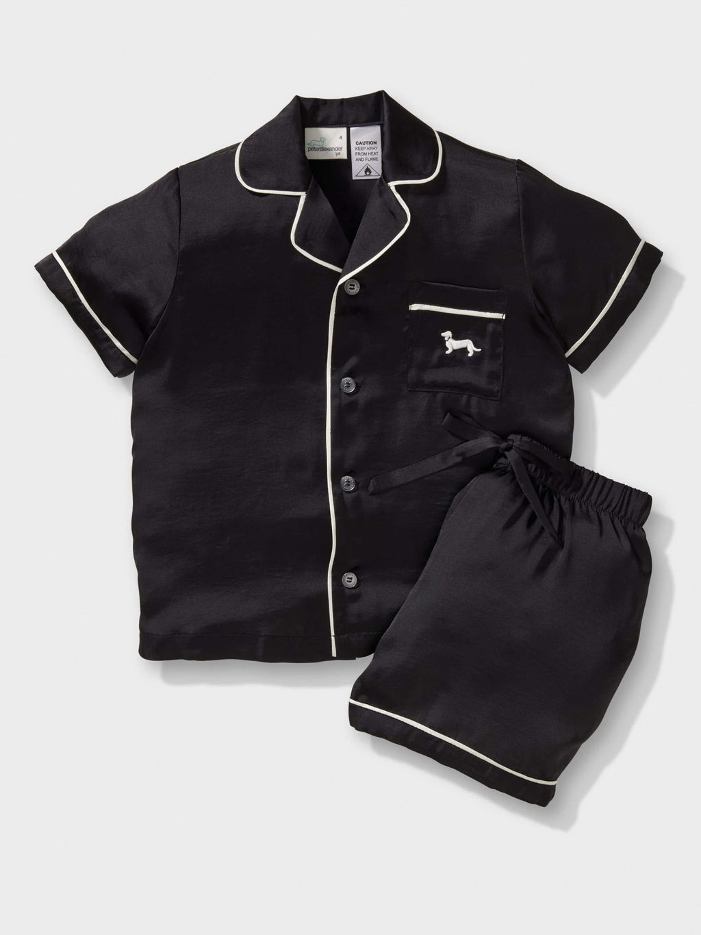 Kids Black Satin Pj Set black