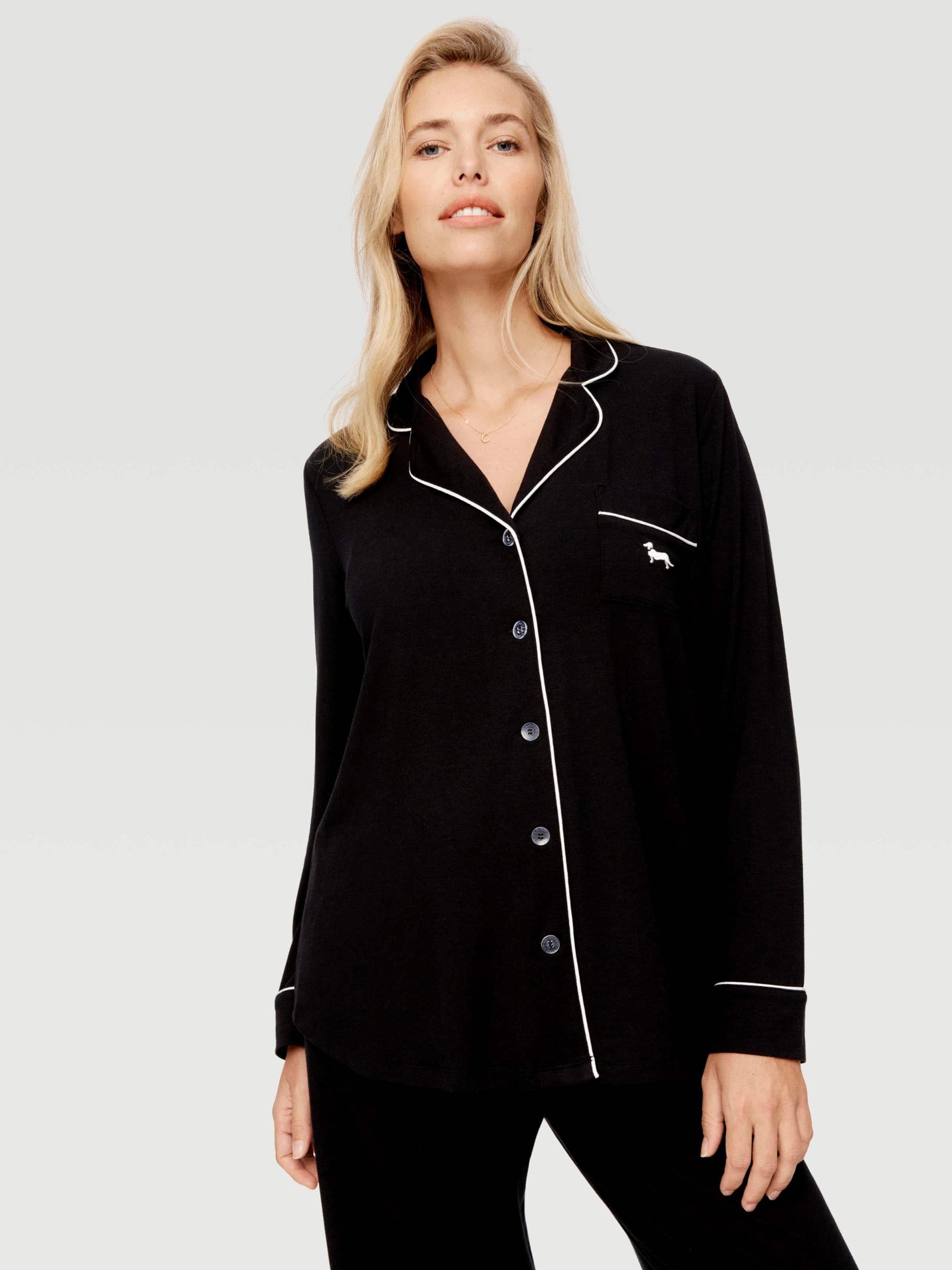 Maternity Black Long Sleeve Pj Set black