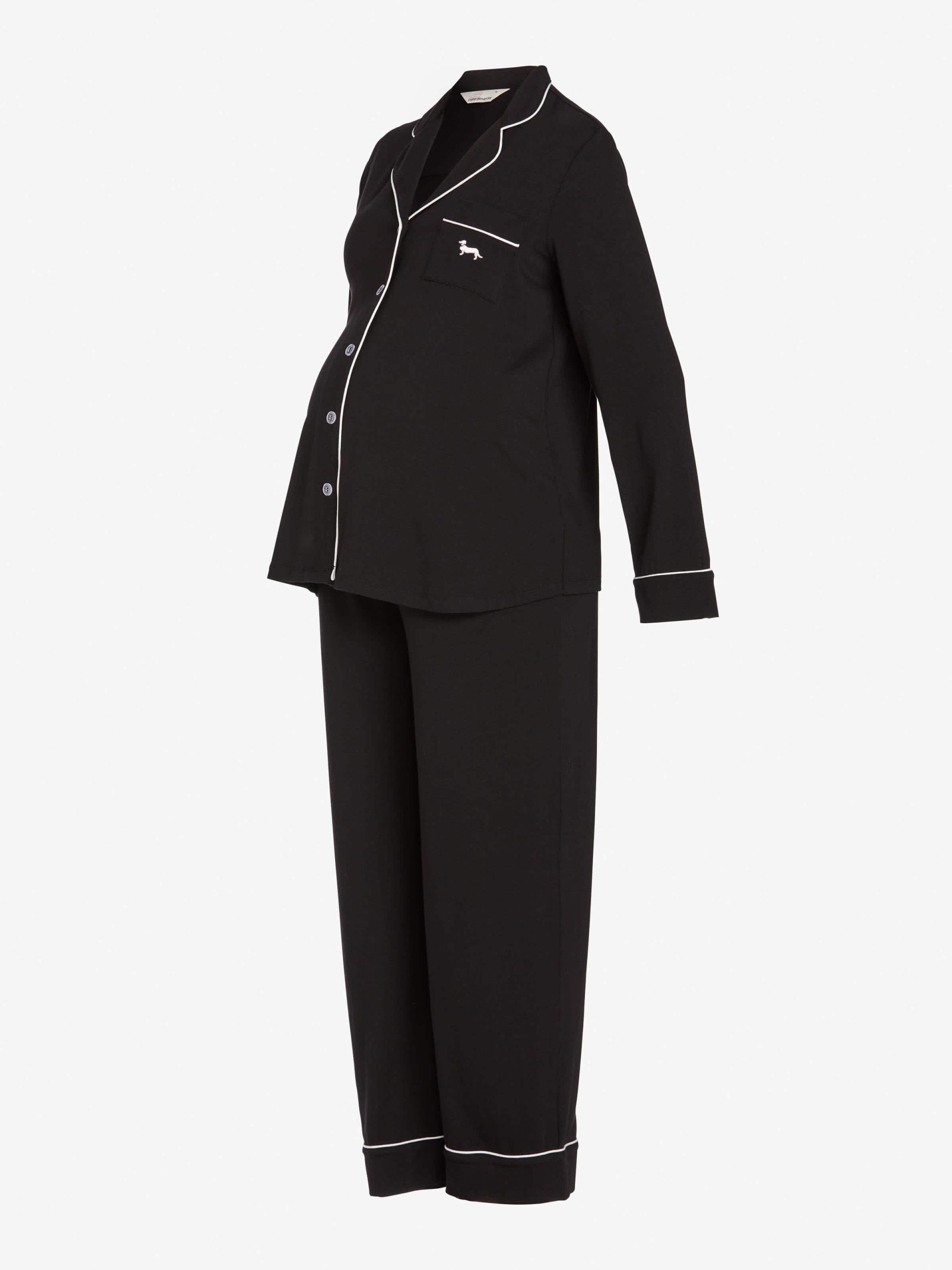 Maternity Black Long Sleeve Pj Set black