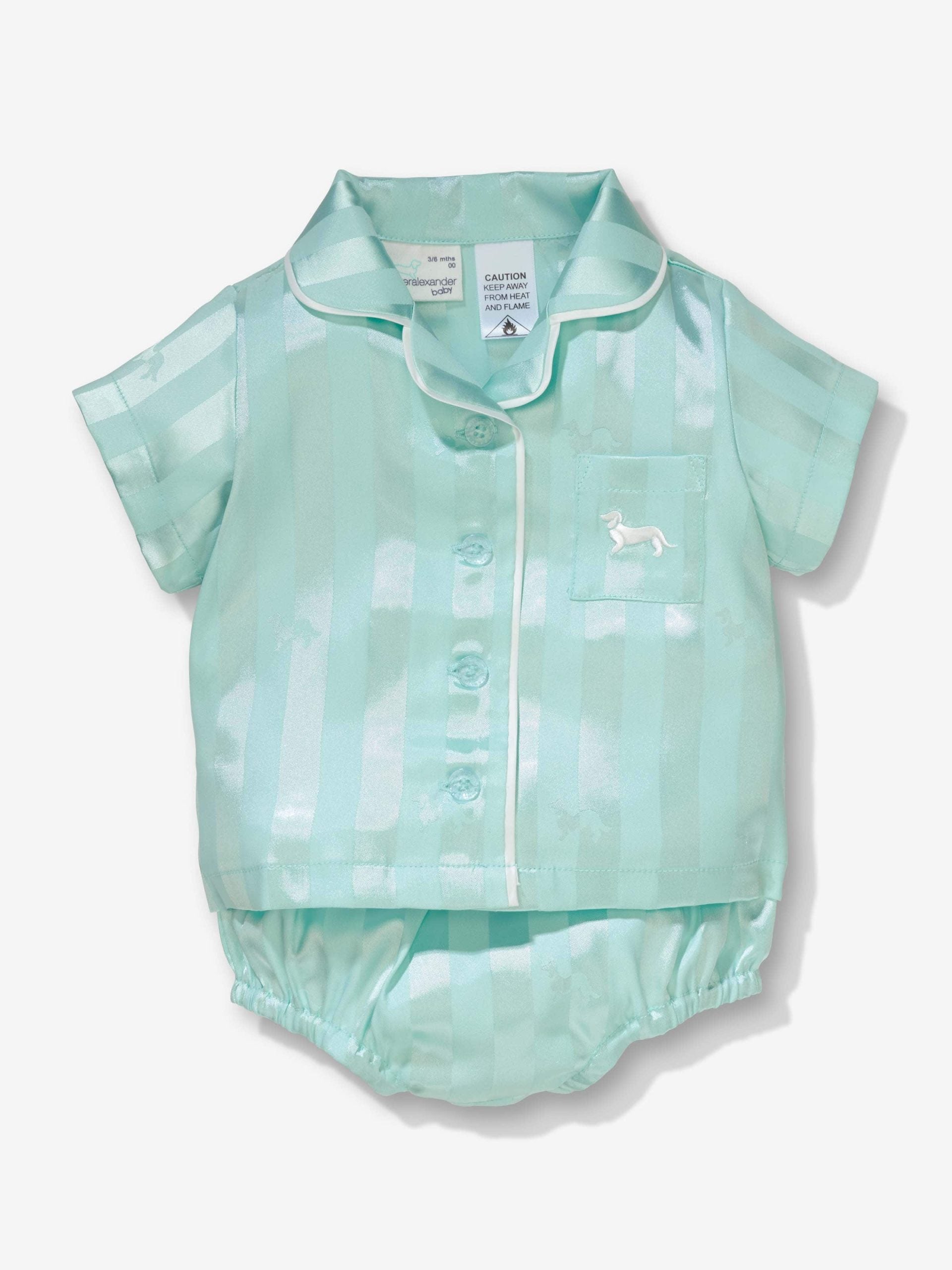 Baby Aqua Satin Pj Set aqua