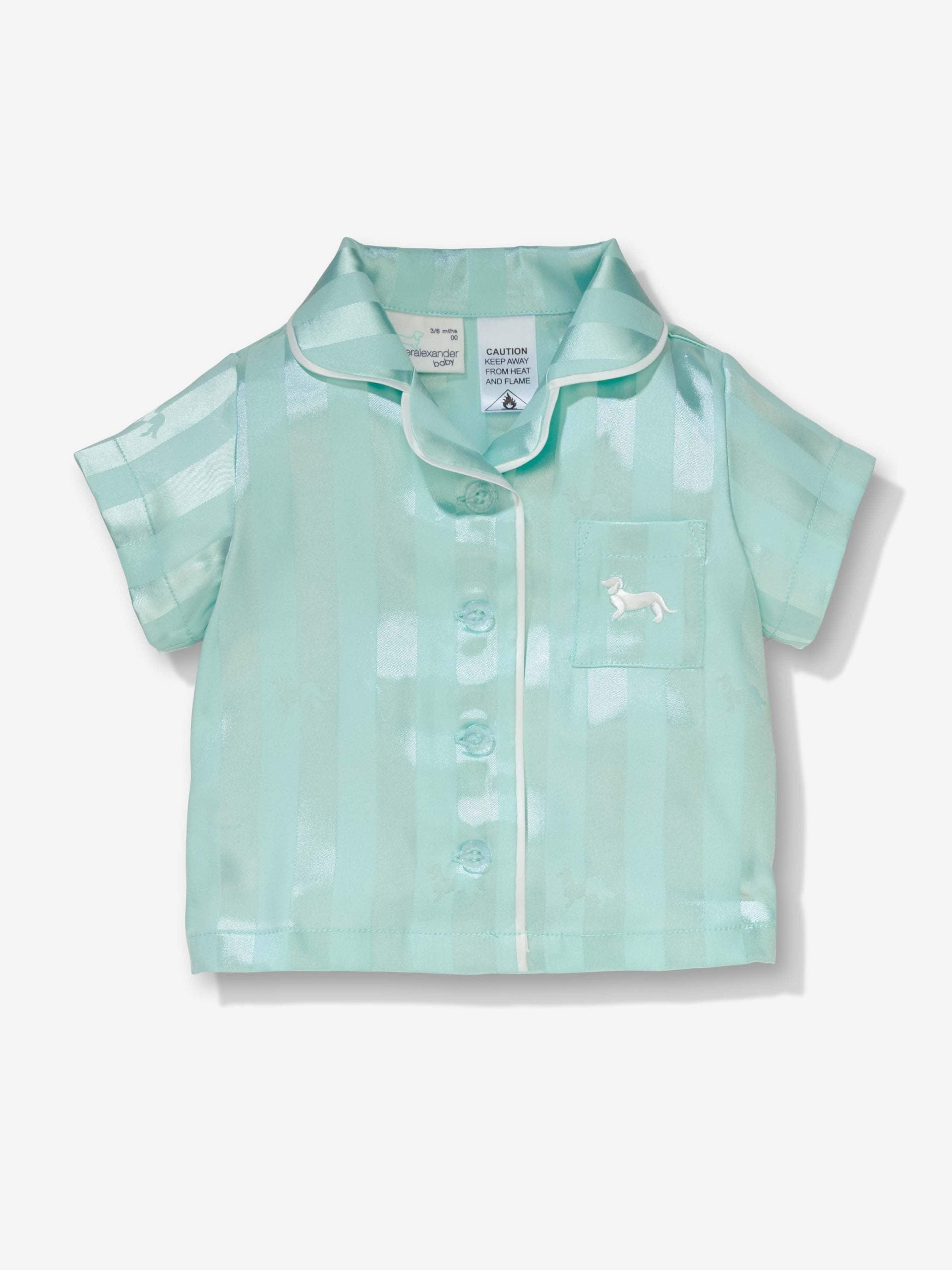Baby Aqua Satin Pj Set aqua