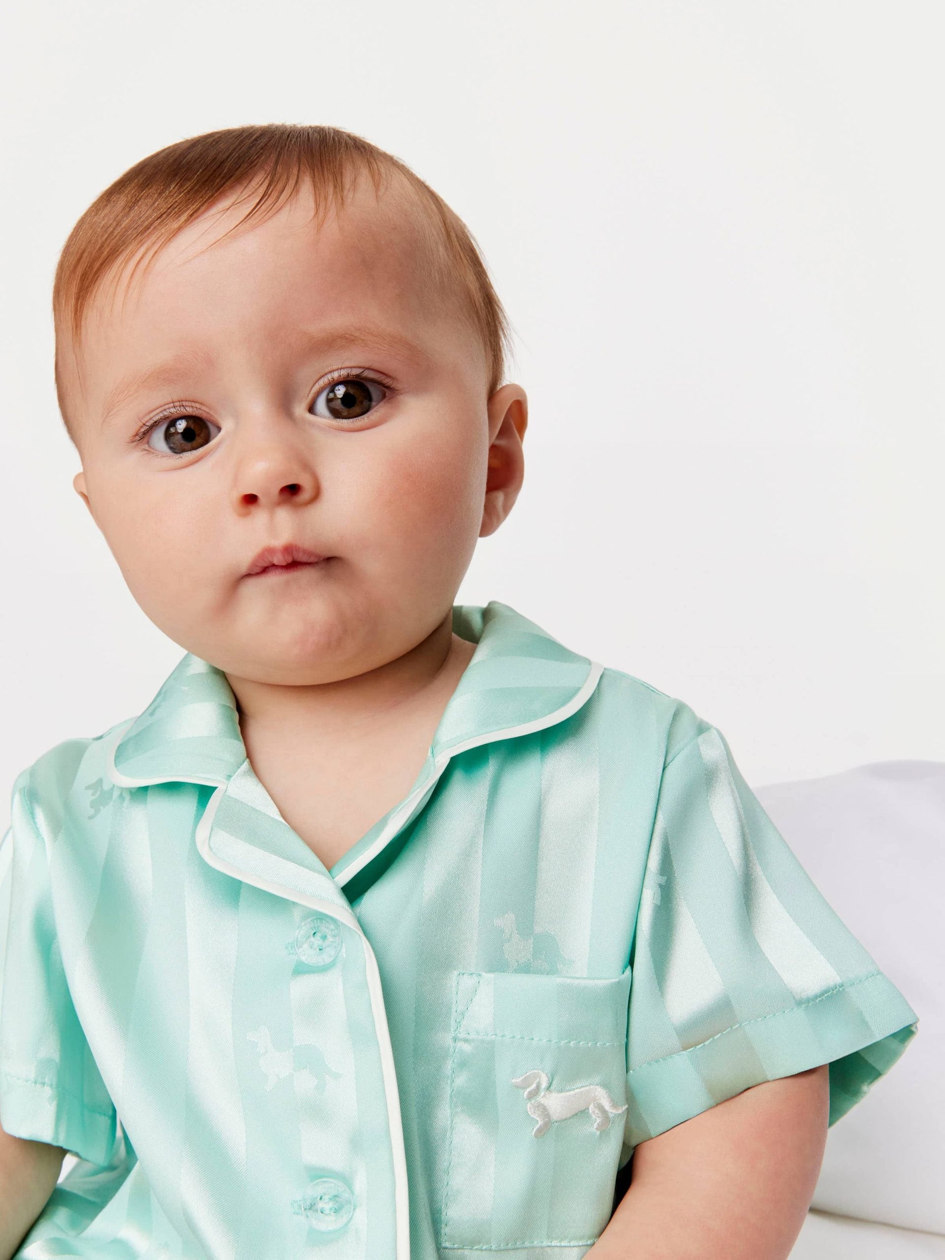 Baby Aqua Satin Pj Set aqua