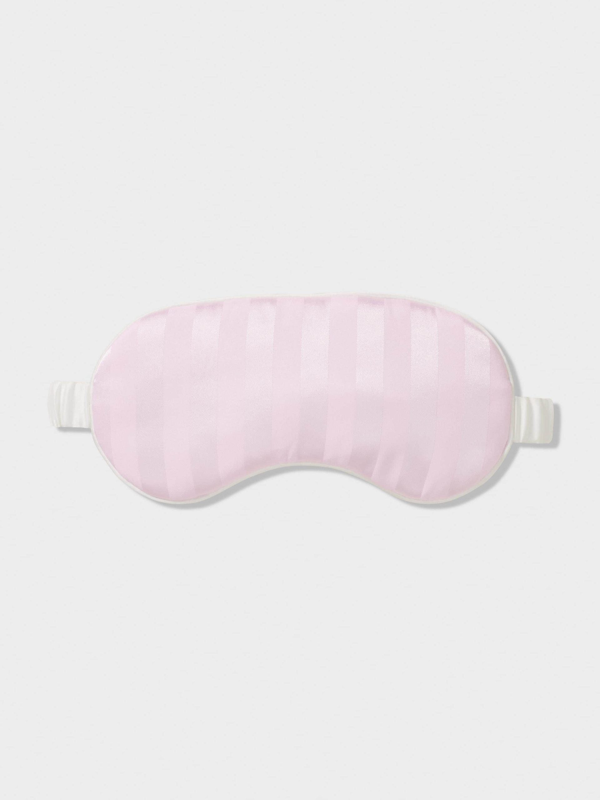 Pink Stripe Satin Eye Mask pink