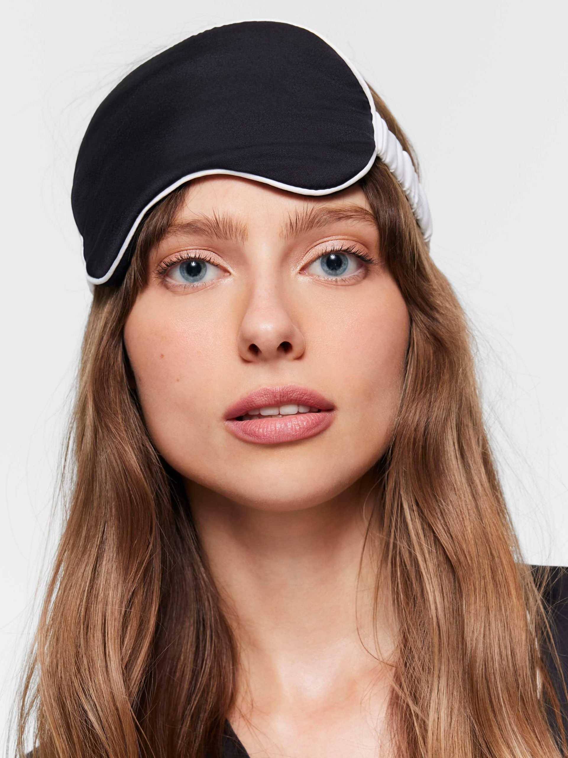 Black Satin Eye Mask black