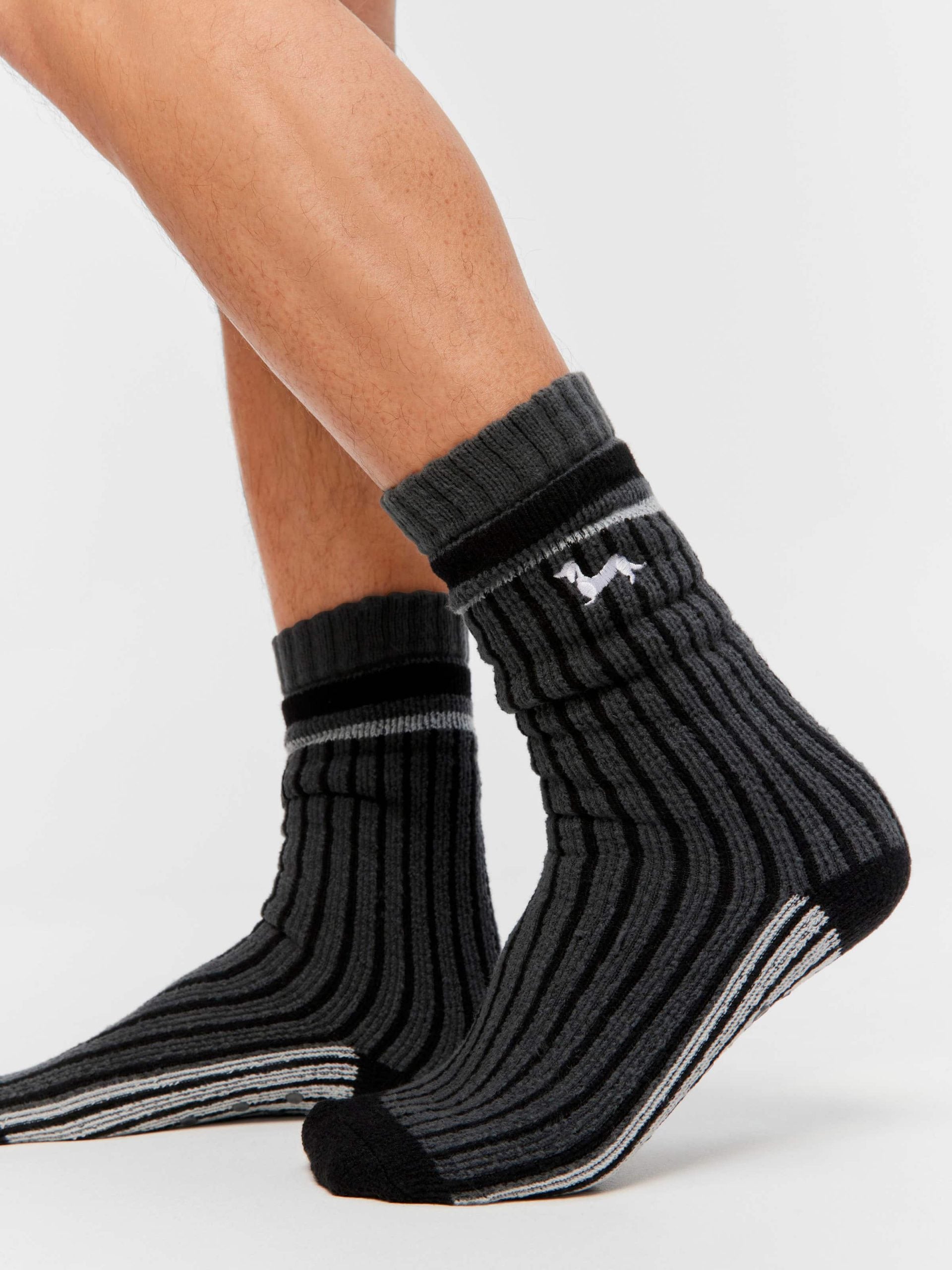 Rib Cushion Sock charcoal