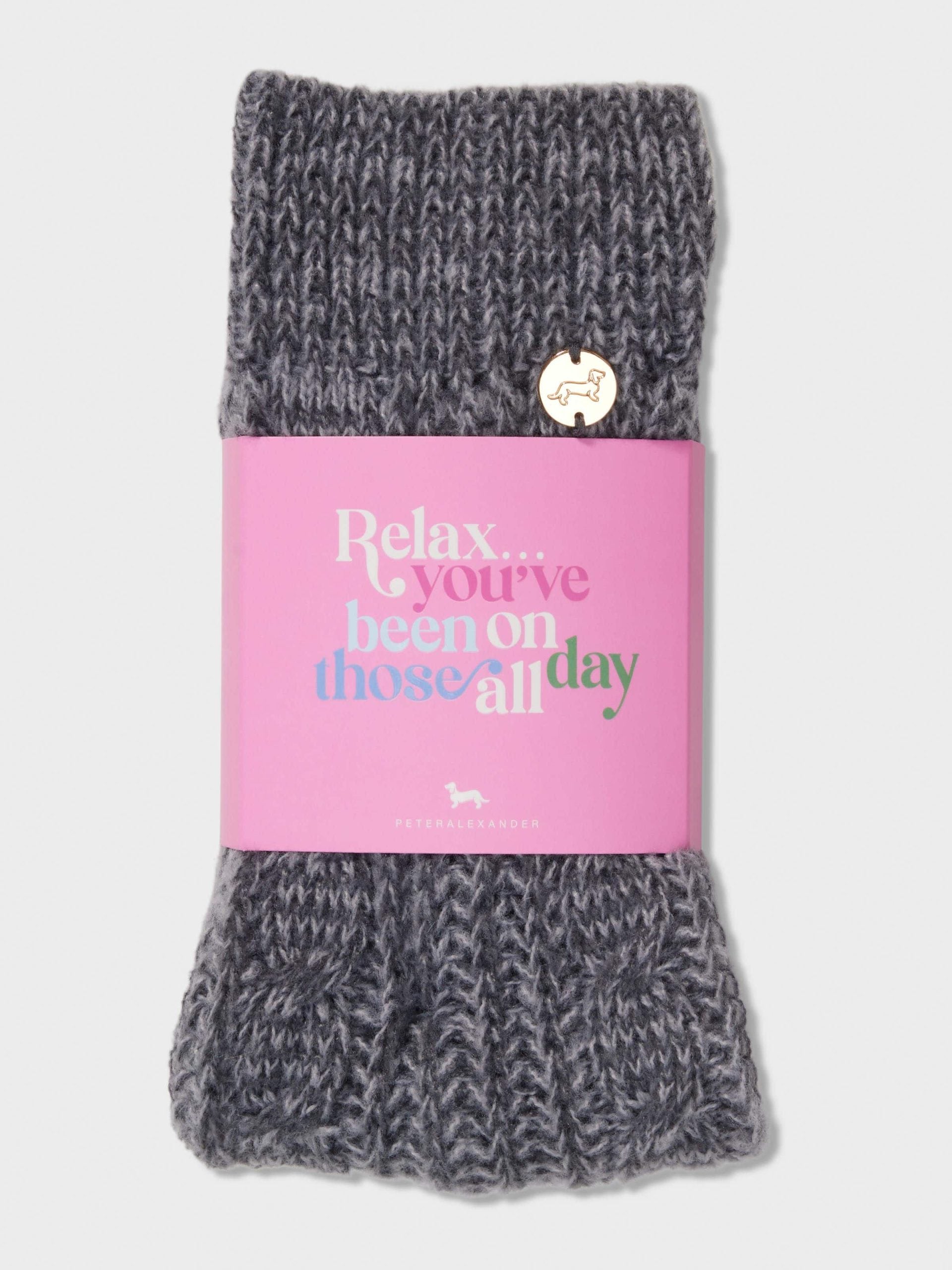 Charcoal Chunky Cable Sock charcoal