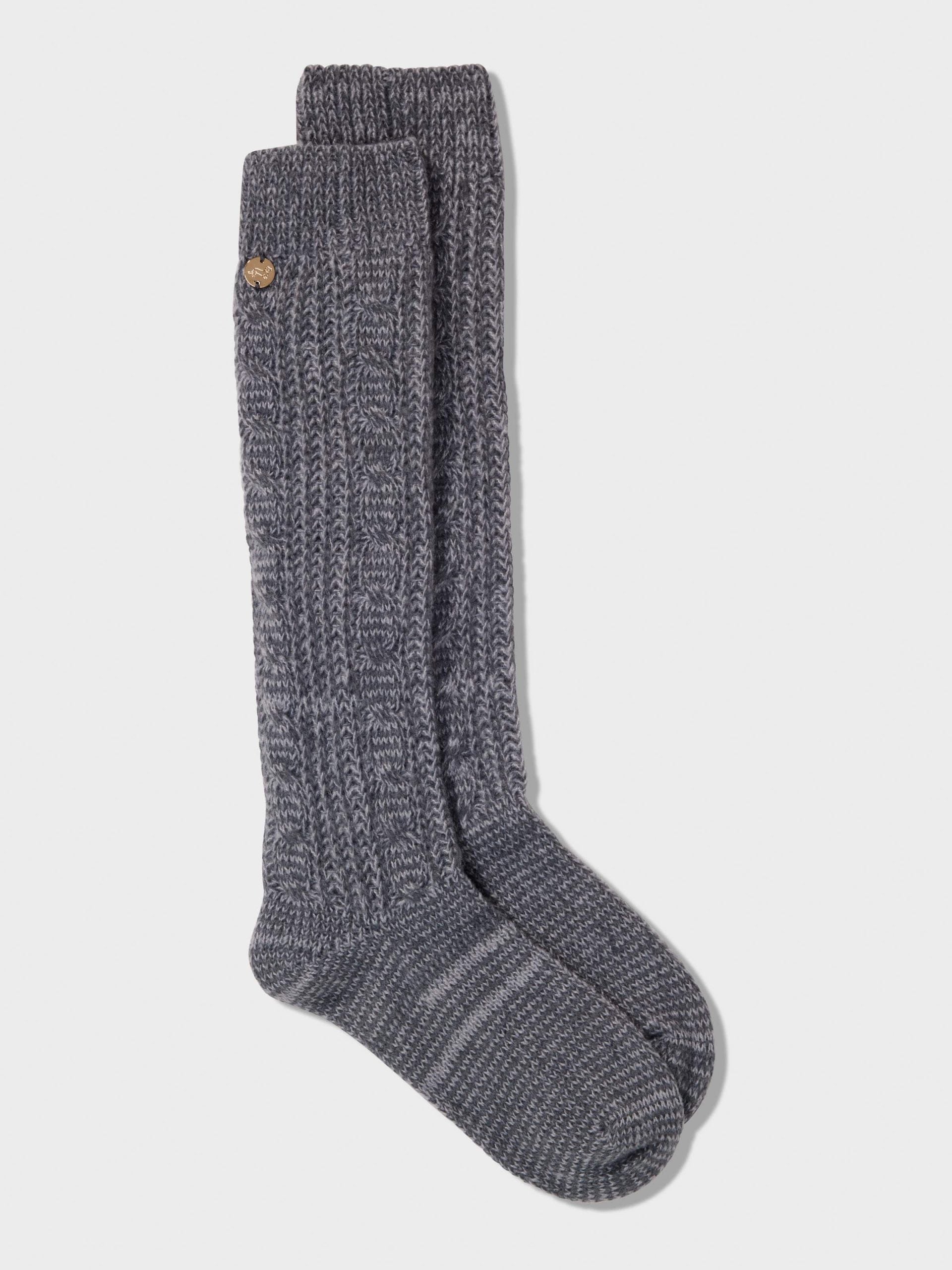 Charcoal Chunky Cable Sock charcoal