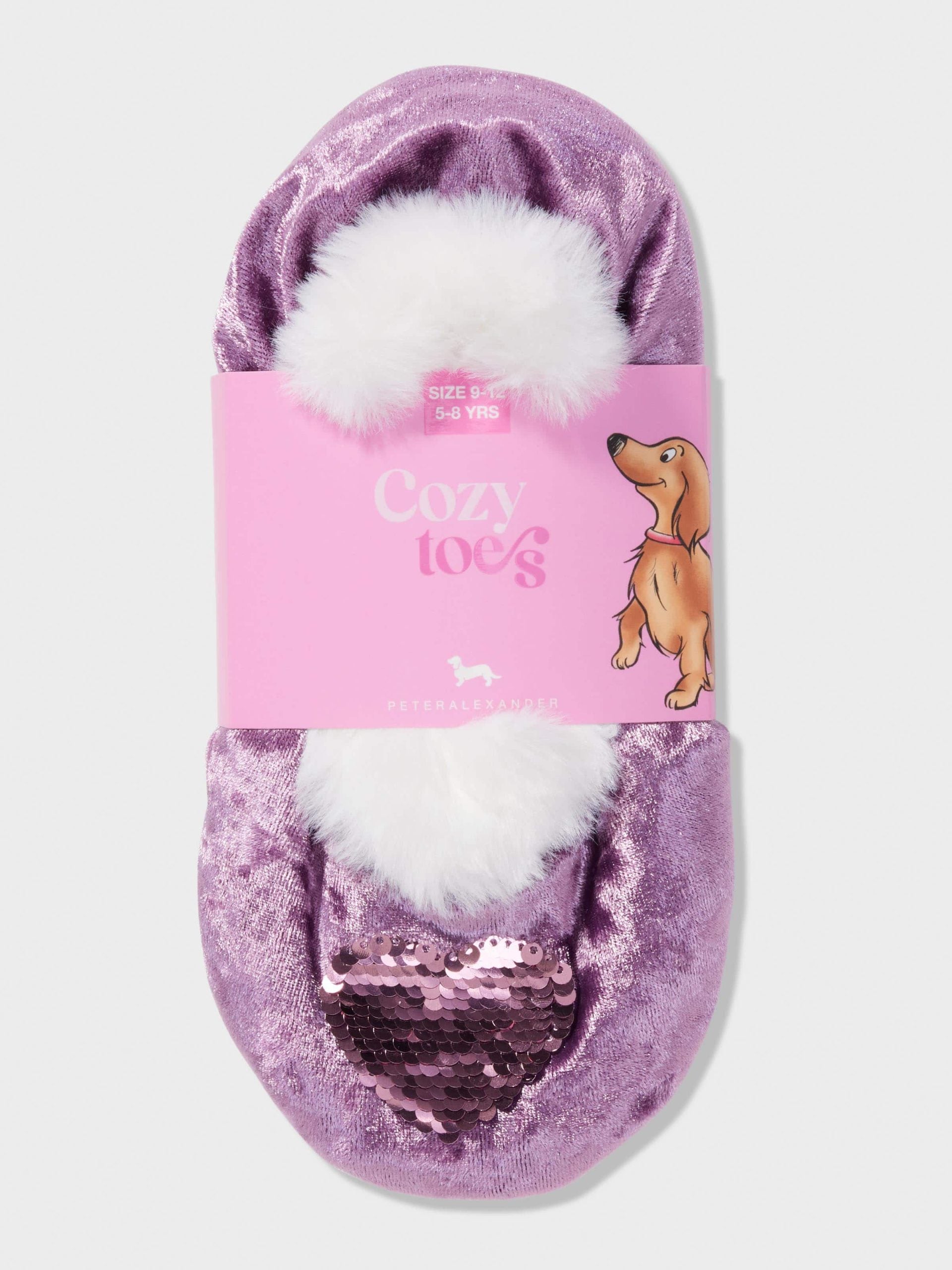 Kids Heart Sequin Sockette purple