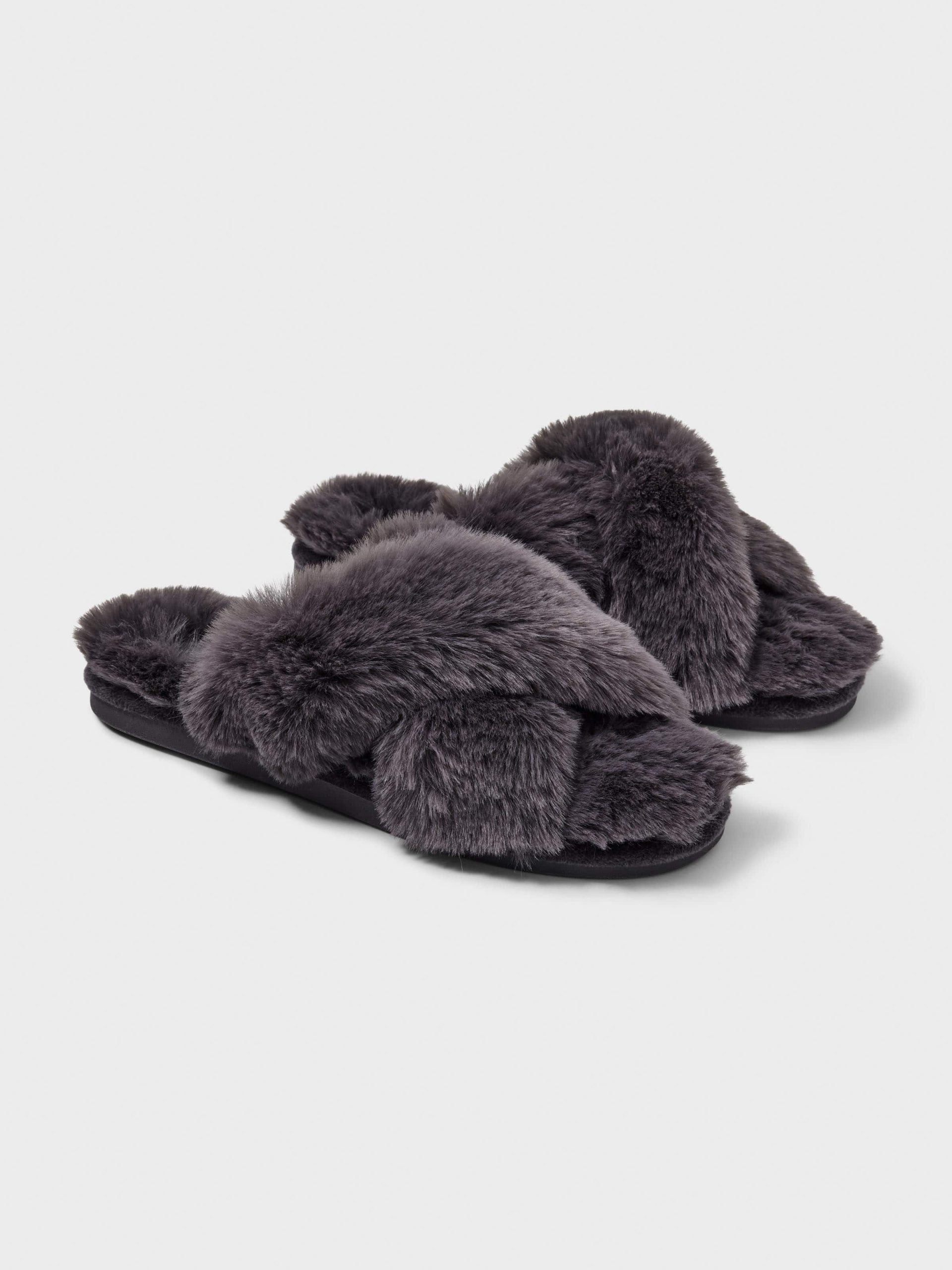 Charcoal Cross Over Slide blue