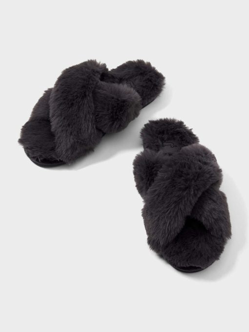Charcoal Cross Over Slide blue