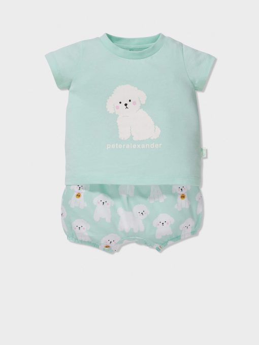 Baby Cute Puppy Pj Set mint