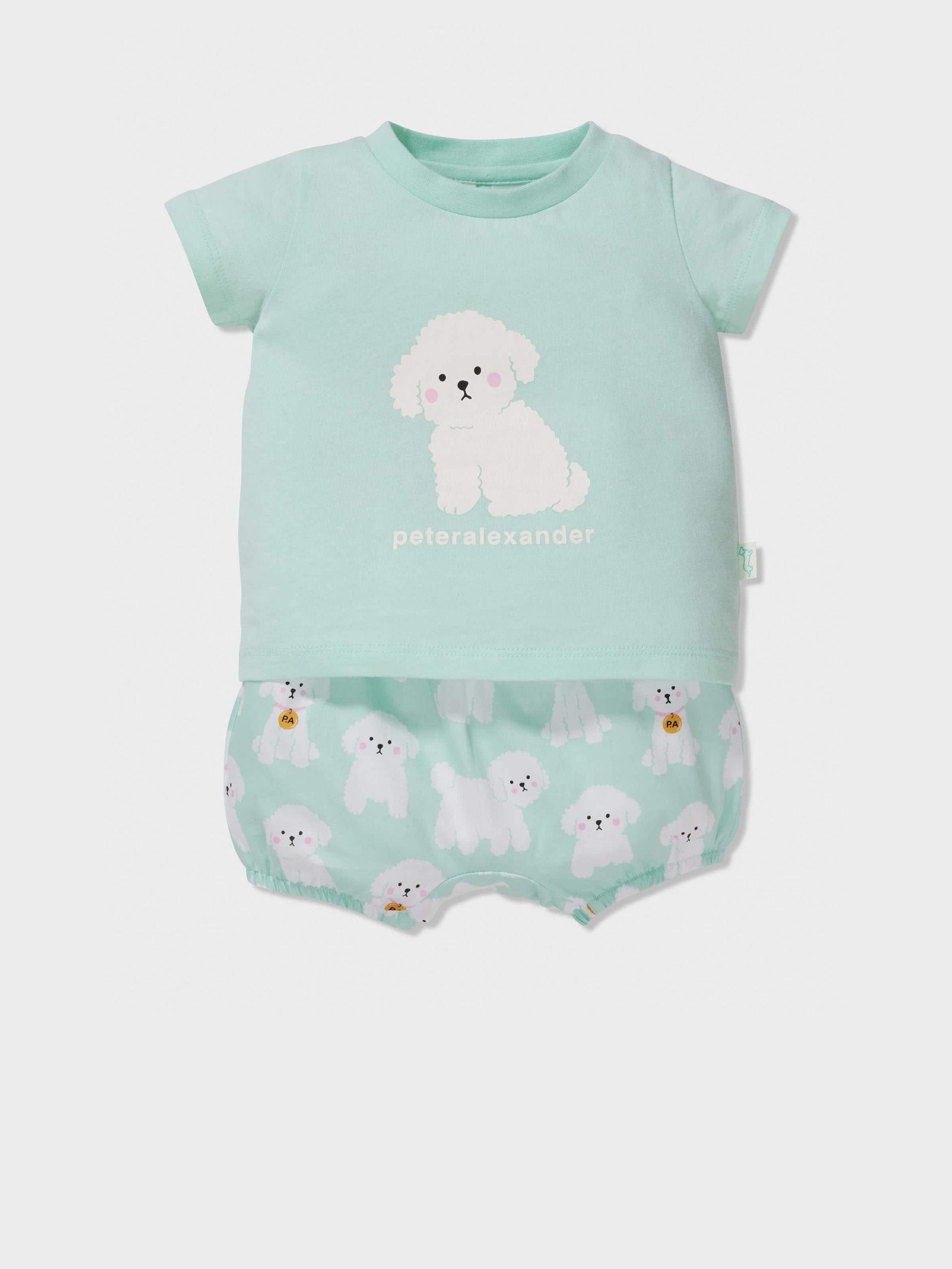 Baby Cute Puppy Pj Set mint