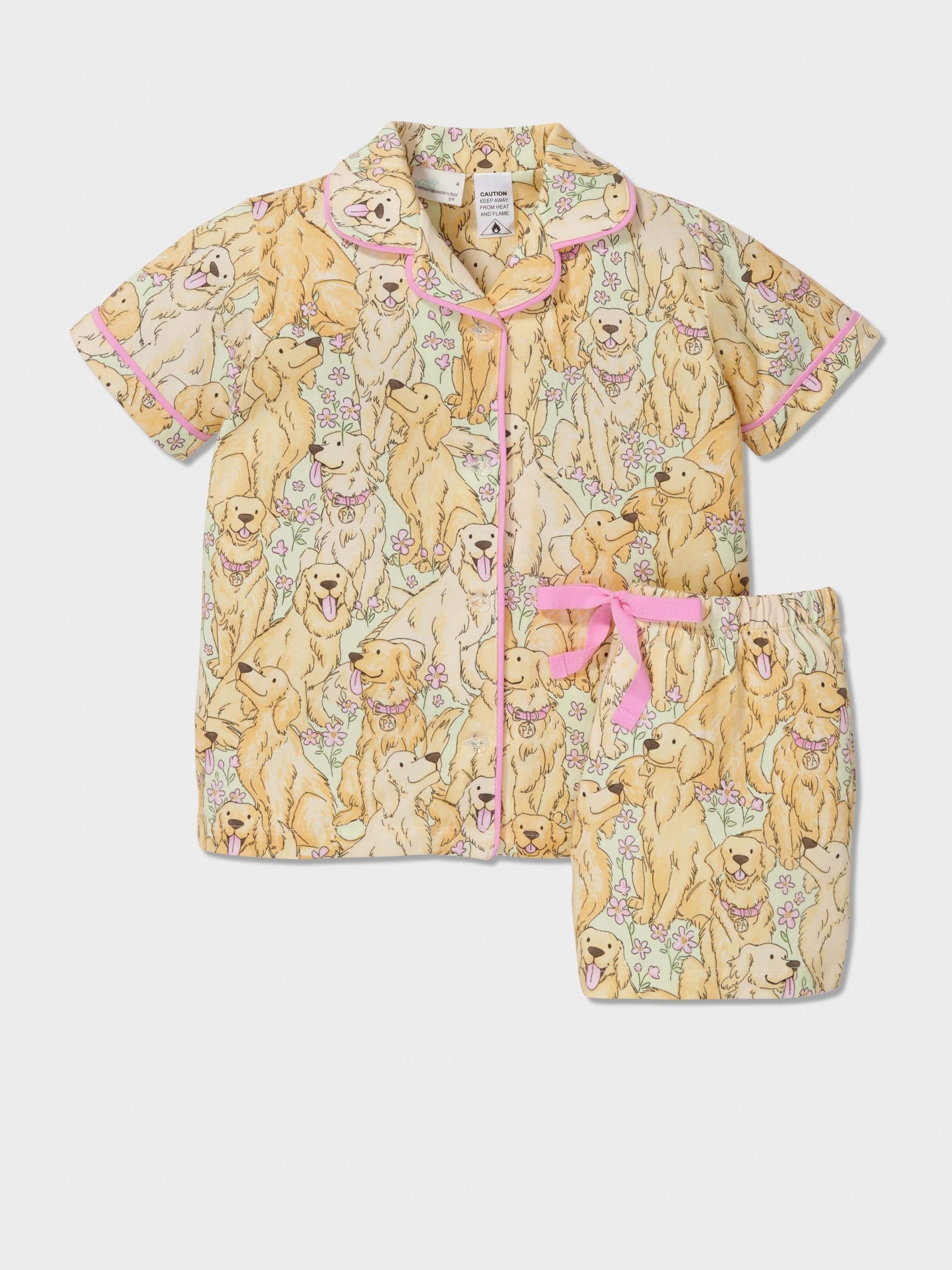 Jnr Girls Golden Retriever Classic Pj Set Multi