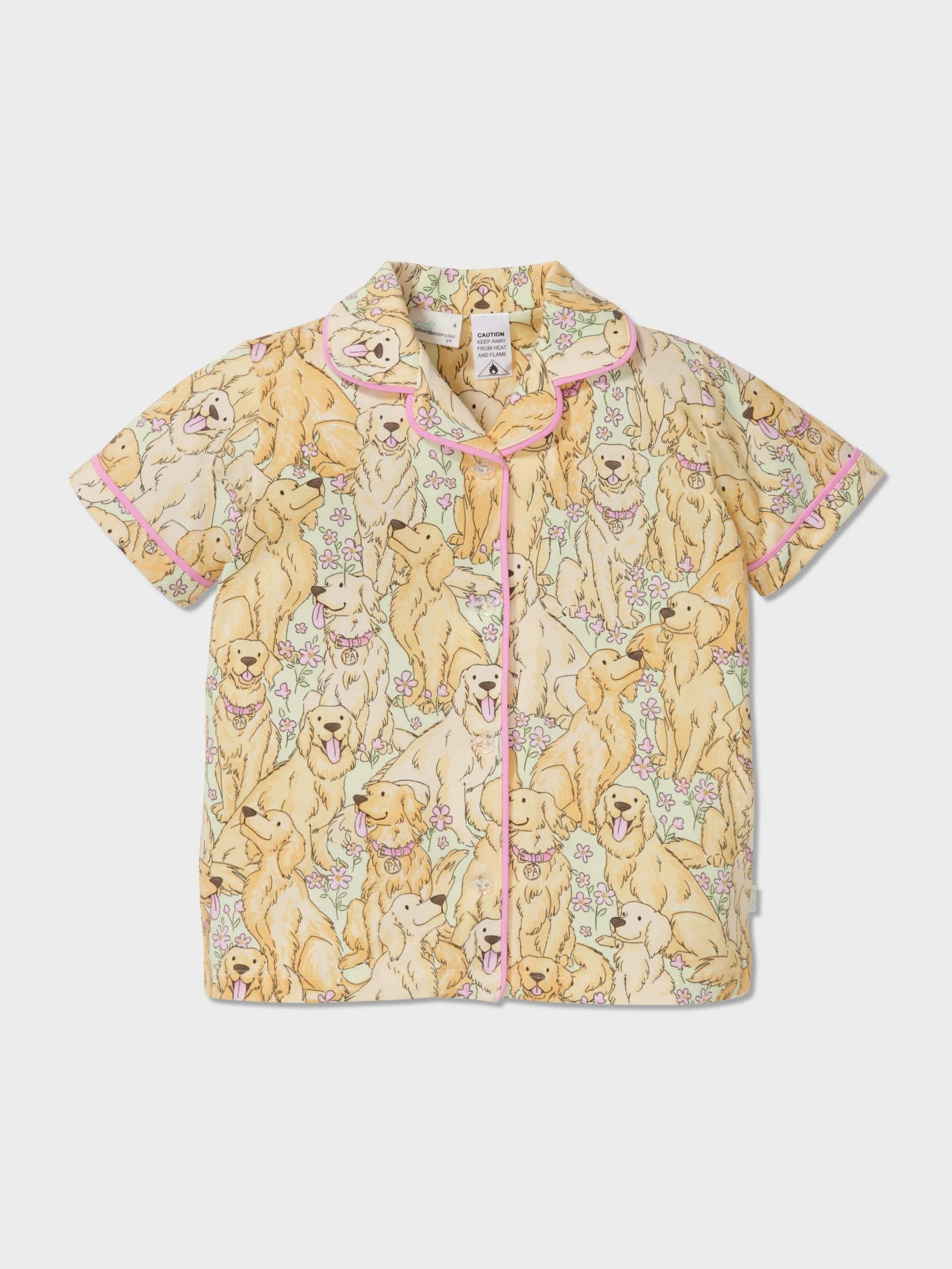 Jnr Girls Golden Retriever Classic Pj Set Multi