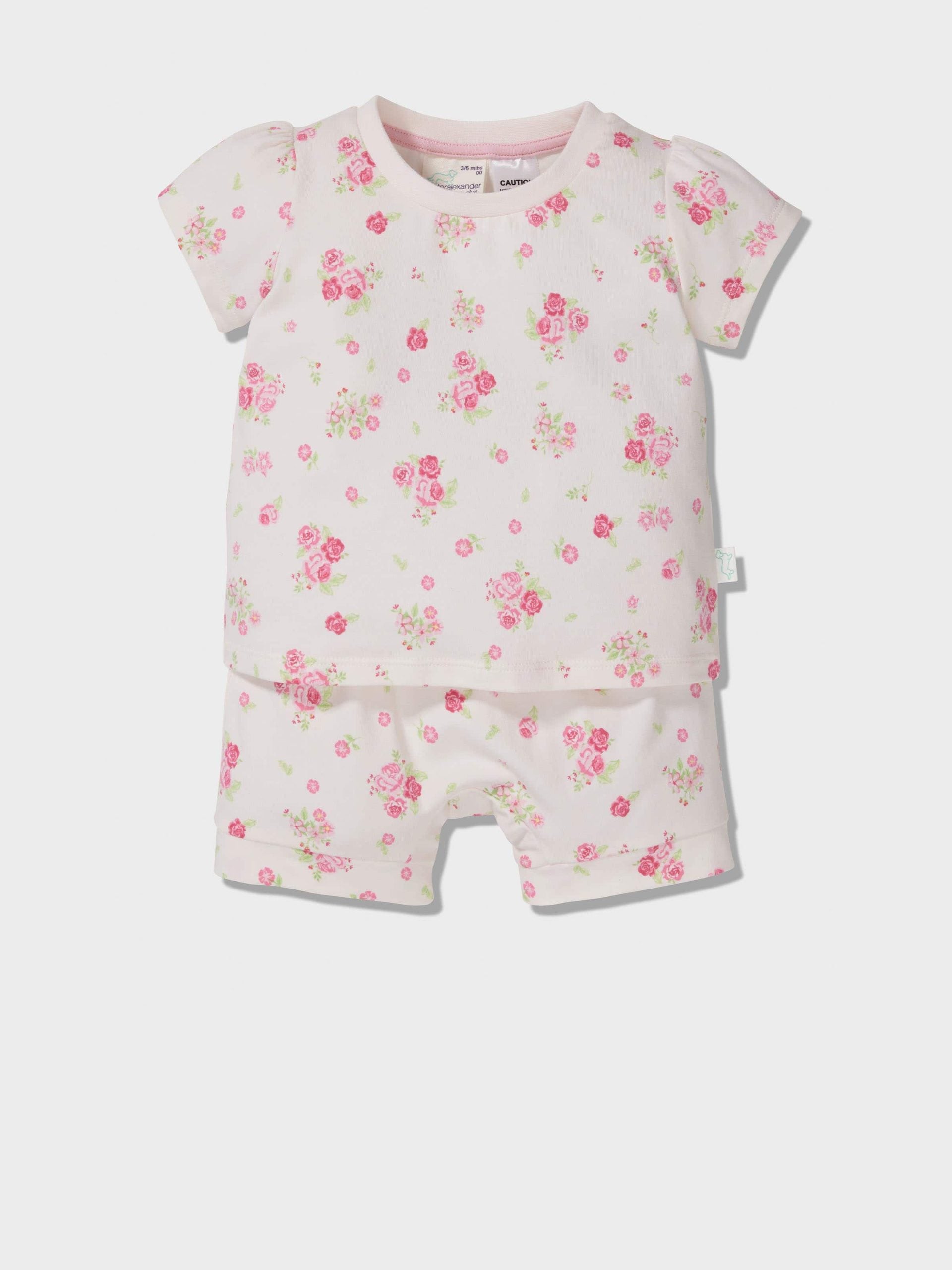 Baby Floral Print Pj Set pink
