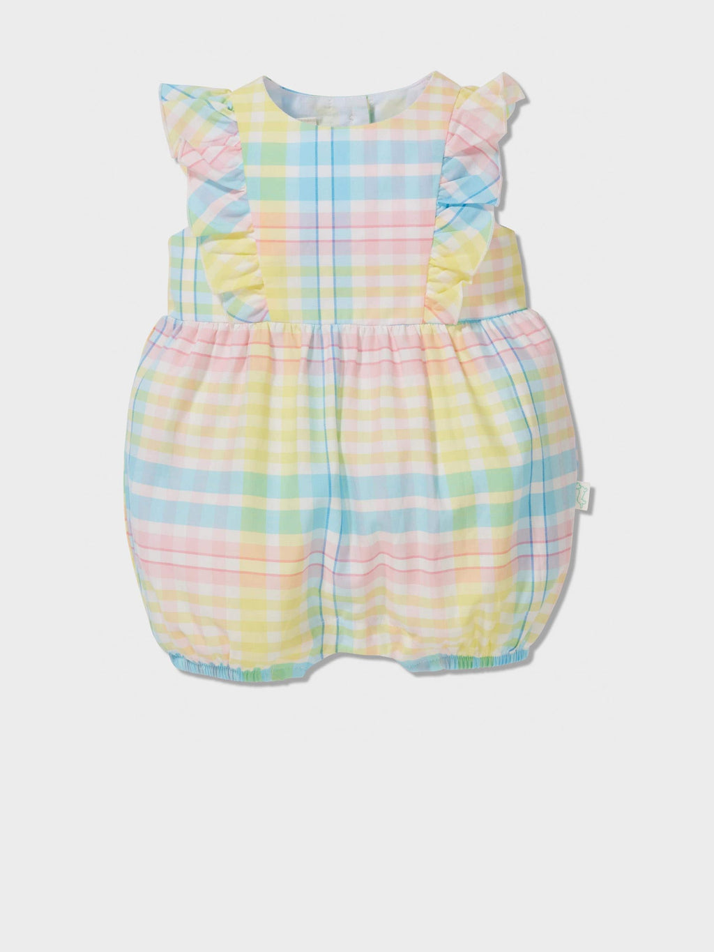 Baby Pastel Check Frill Romper multi