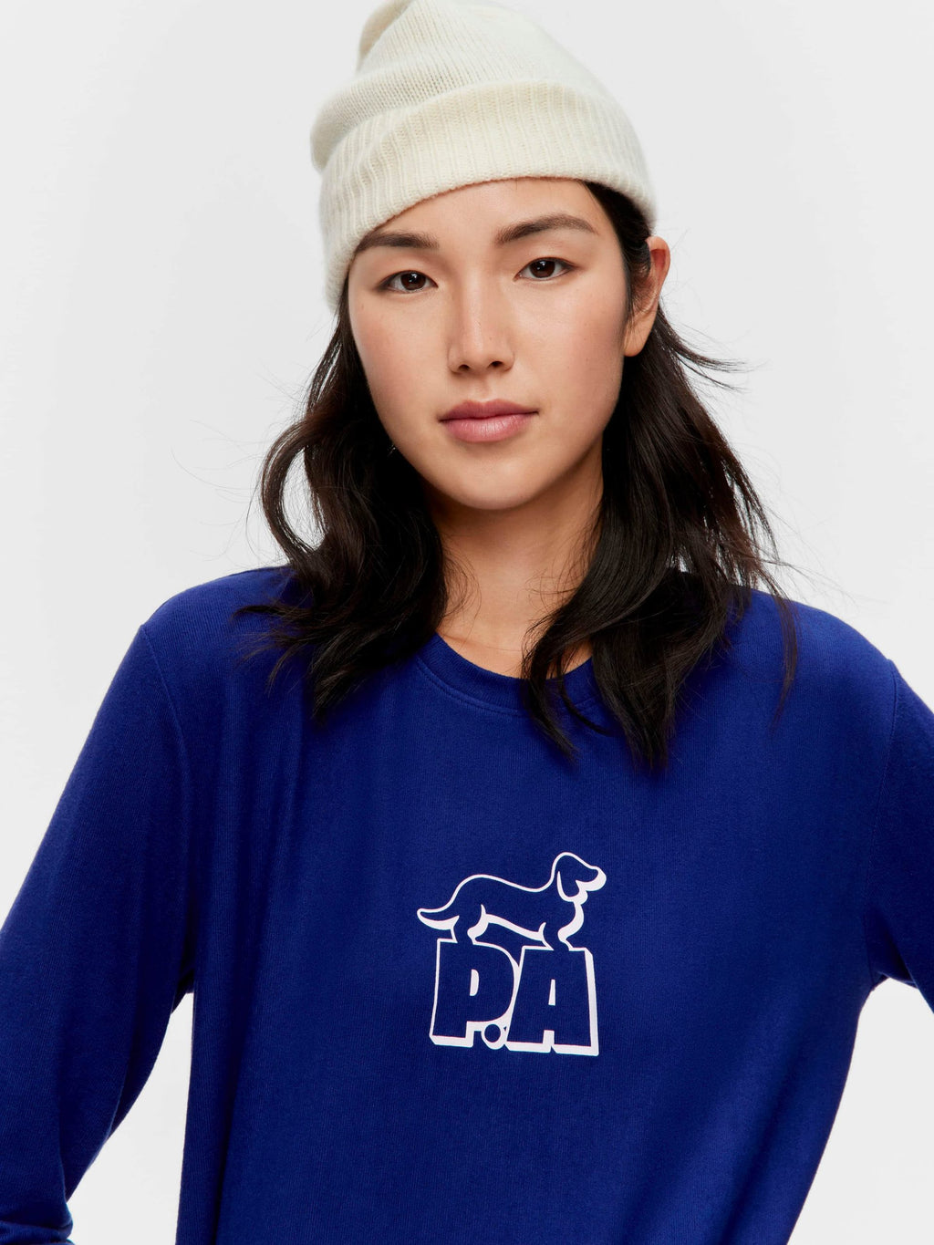 Navy Plush Block Logo Sweater navy