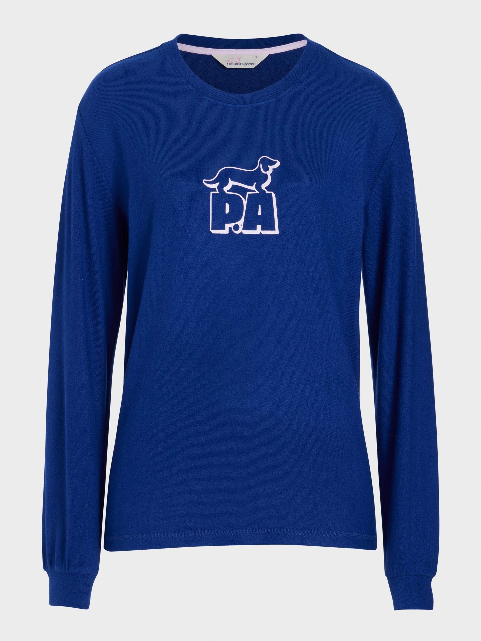 Navy Plush Block Logo Sweater navy