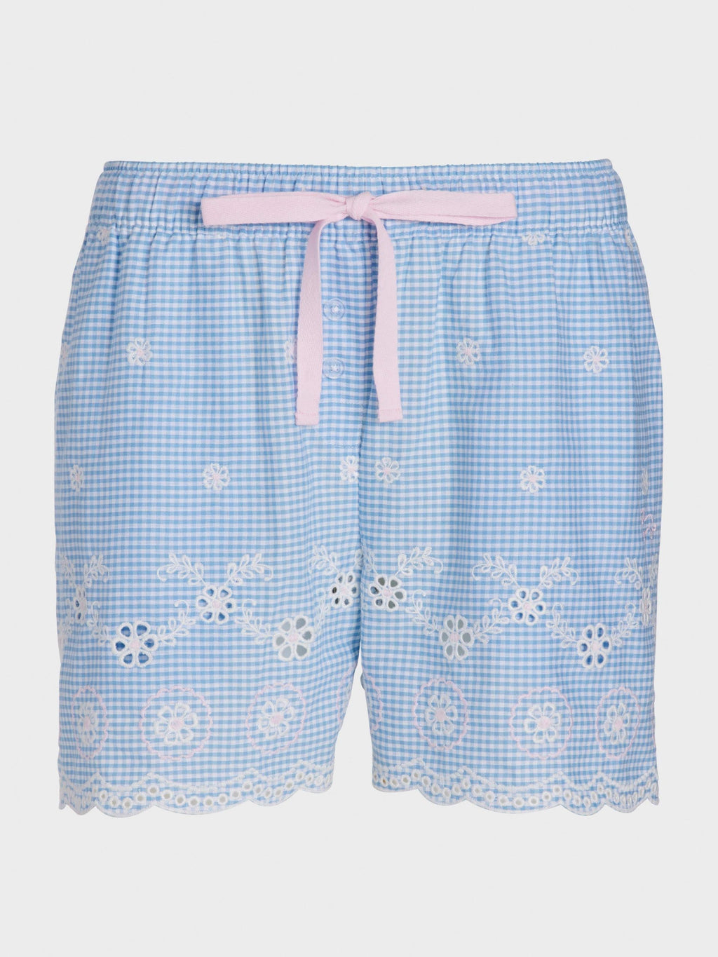 Gingham Broiderie Mid Short multi
