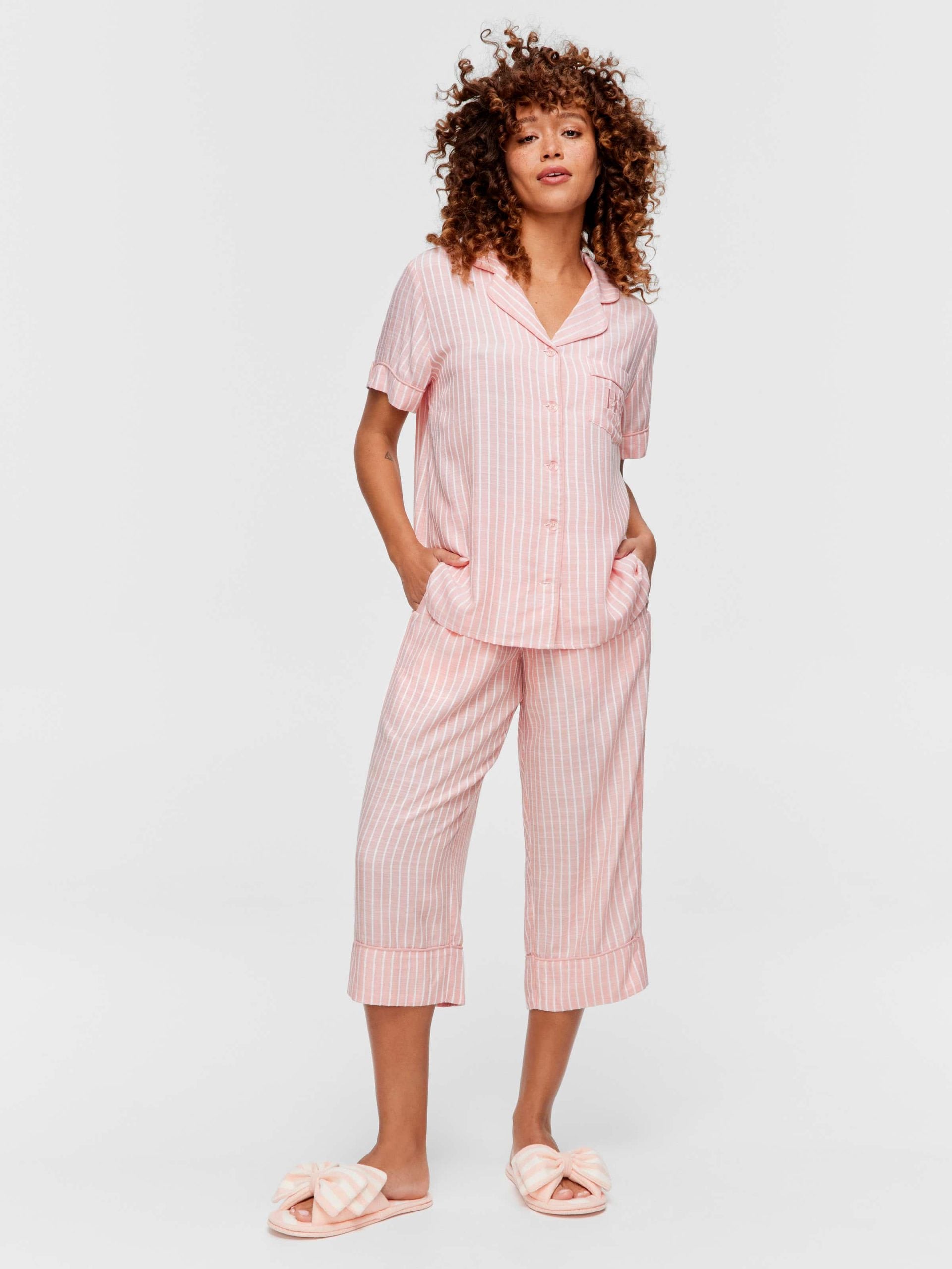 Pink Viscose Dobby Short Sleeve Shirt multi
