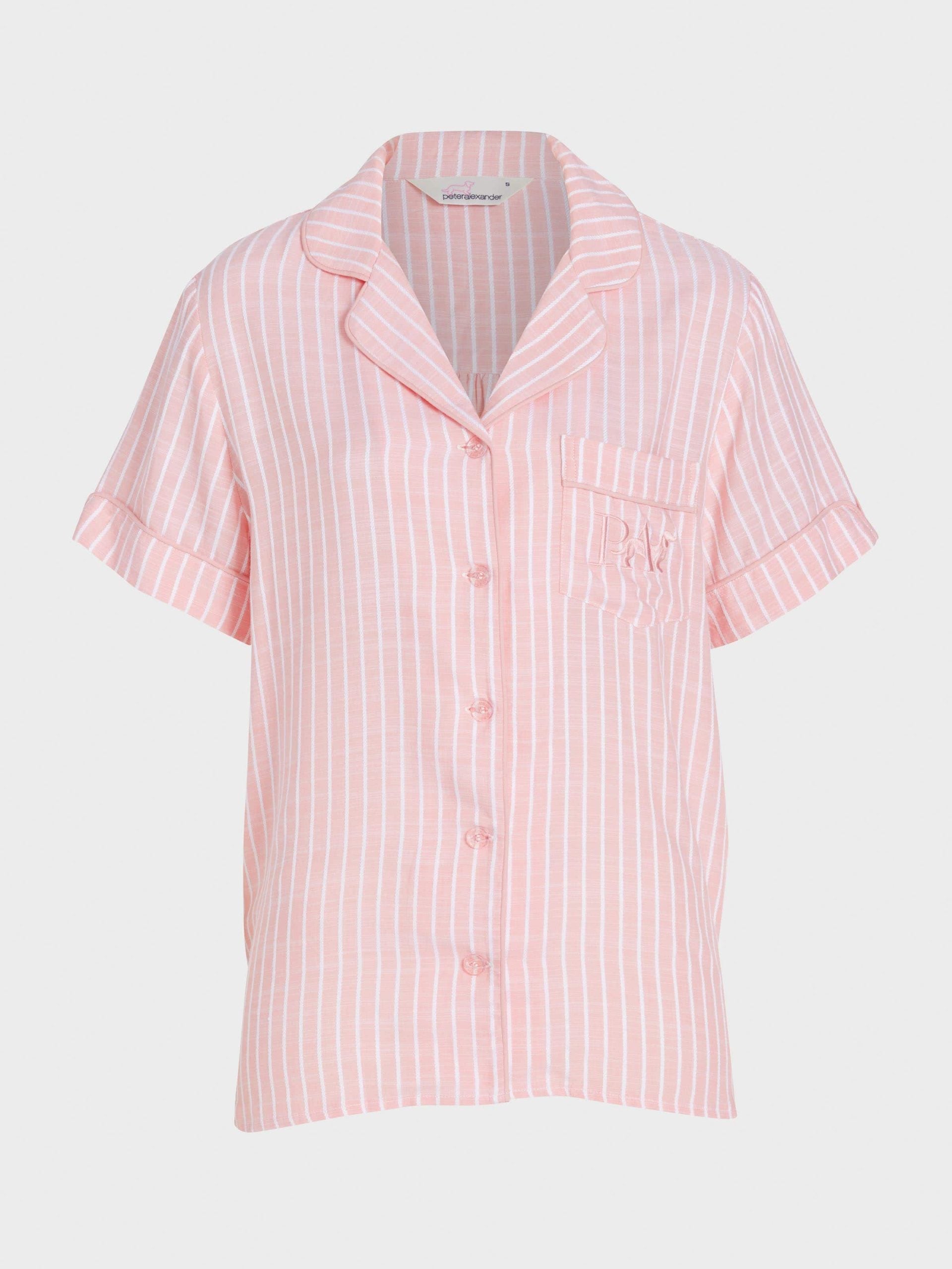Pink Viscose Dobby Short Sleeve Shirt multi
