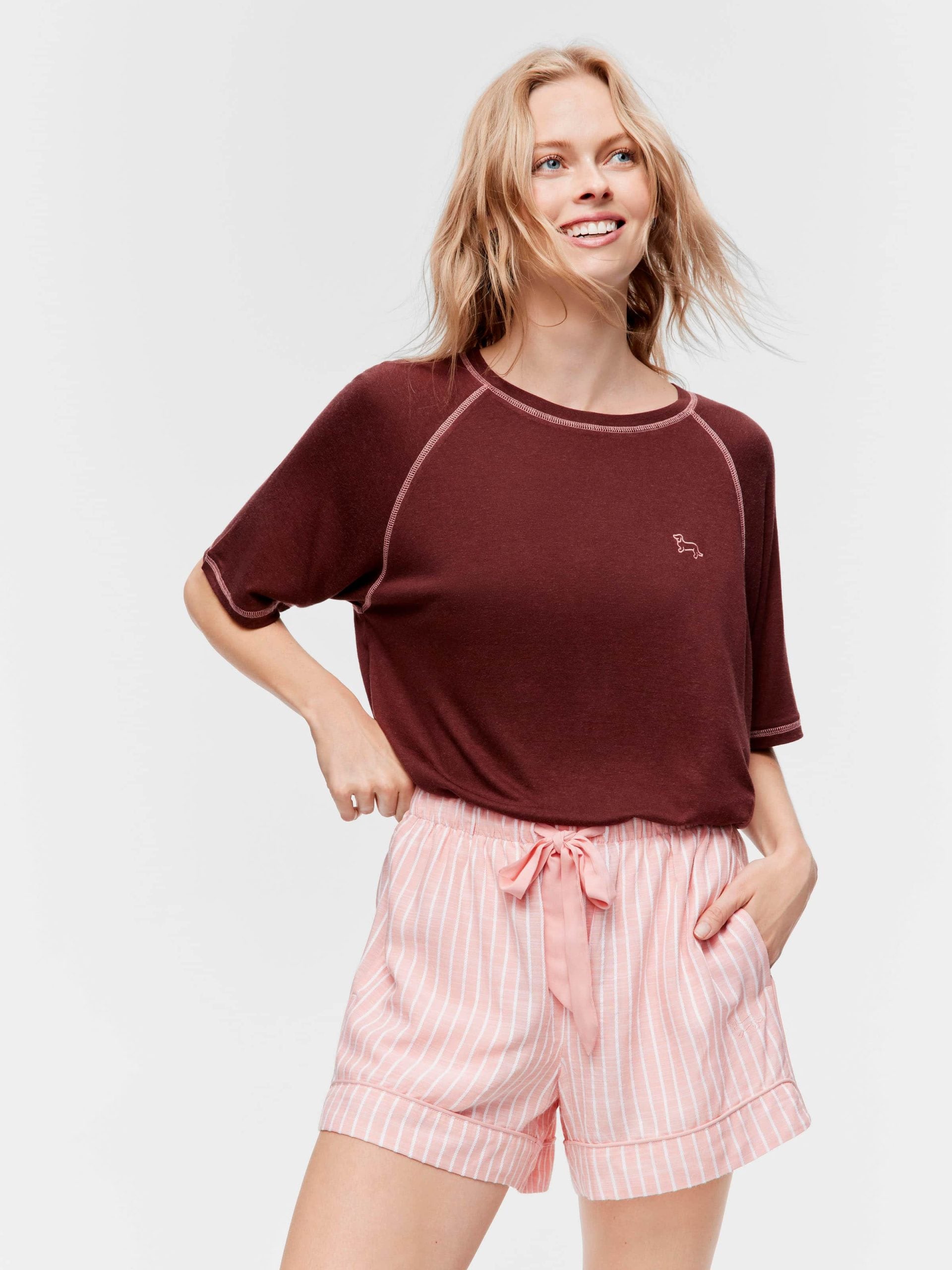 Pink Viscose Dobby Mid Short multi