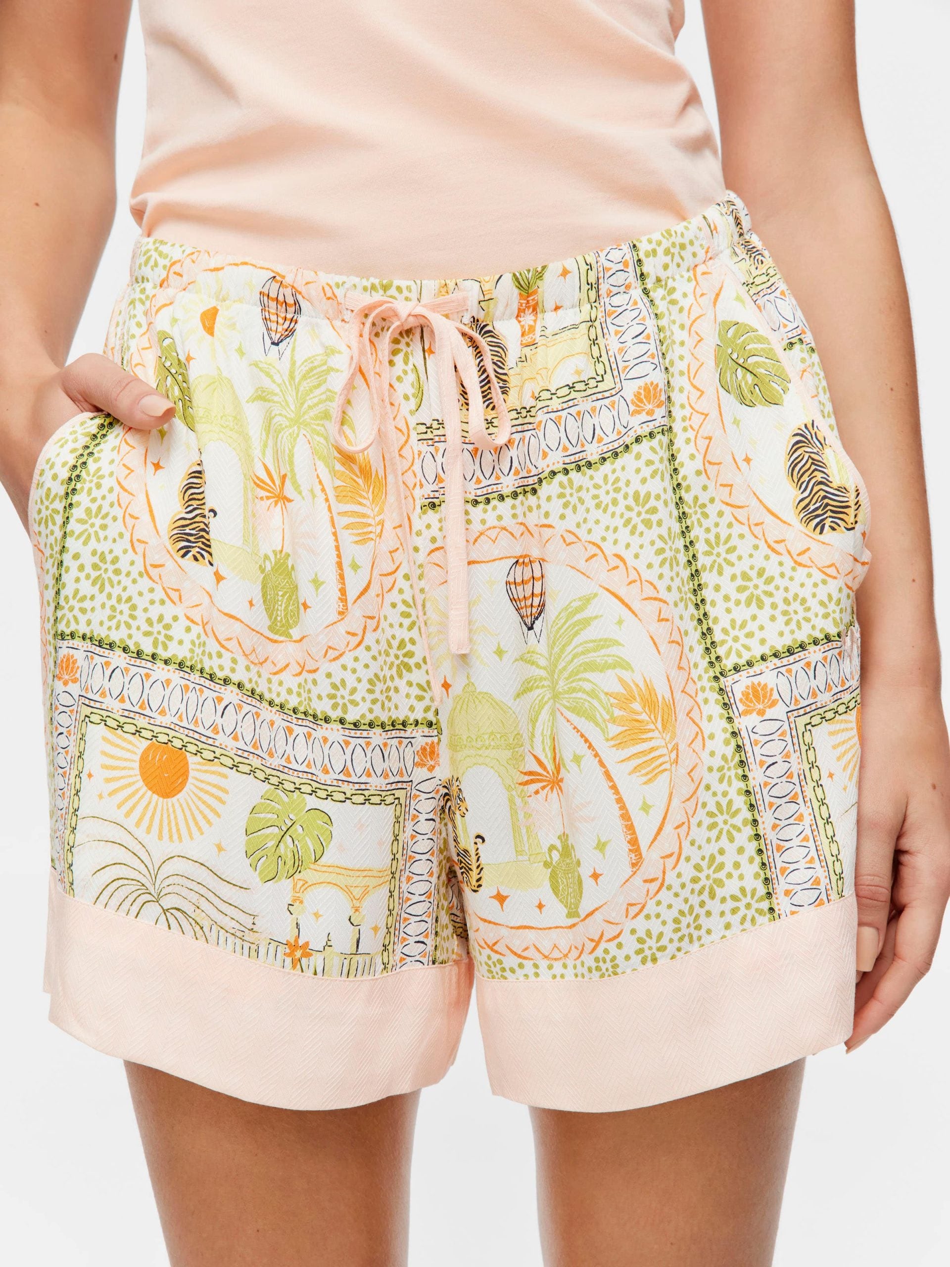 Scarf Print Mid Short multi