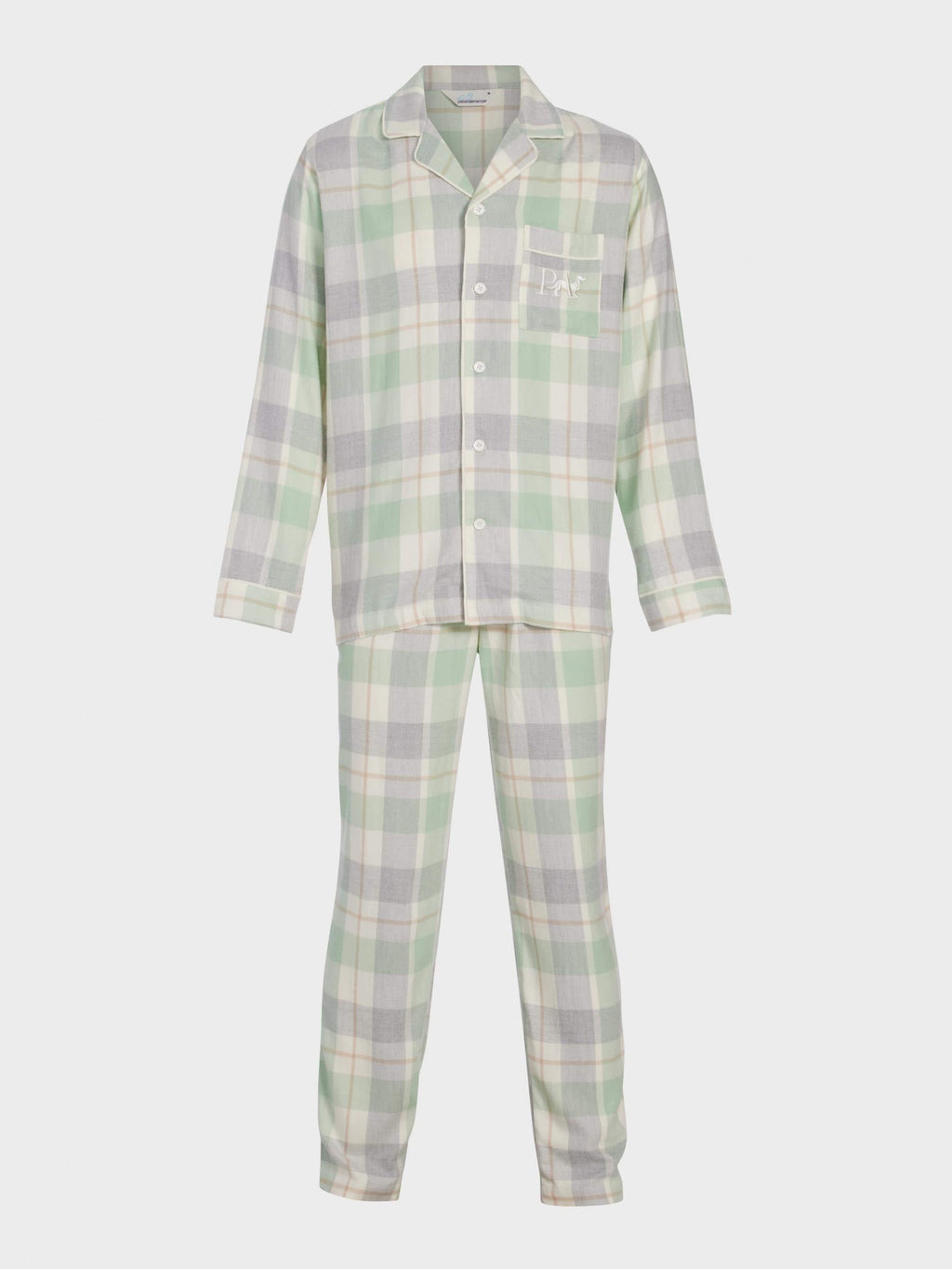 Mint Check Bamboo Flannelette Long Sleeve Pj Set multi
