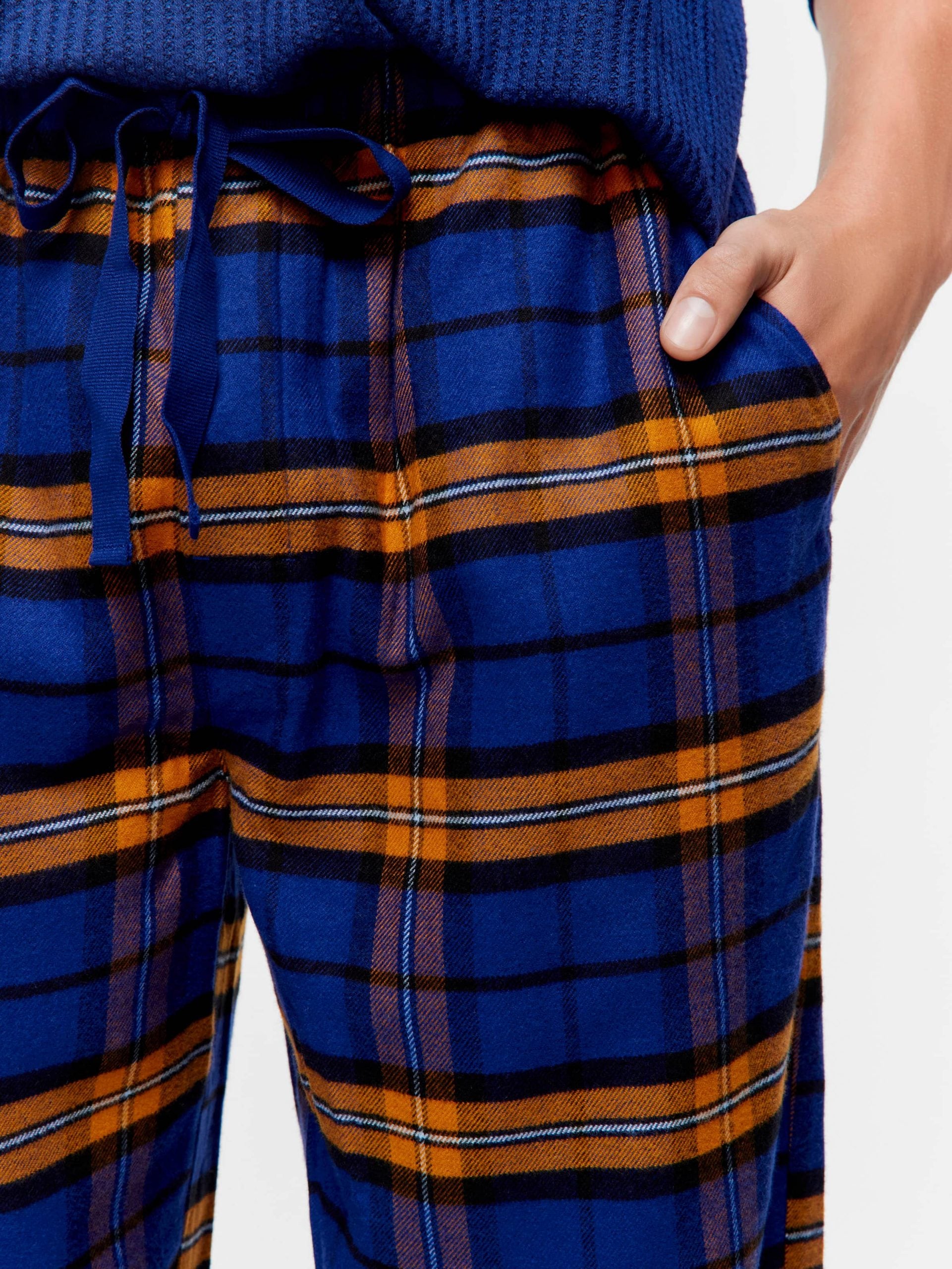 Navy Check Flannelette Pj Pant navy
