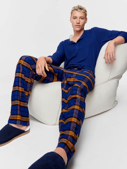 Navy Check Flannelette Pj Pant navy