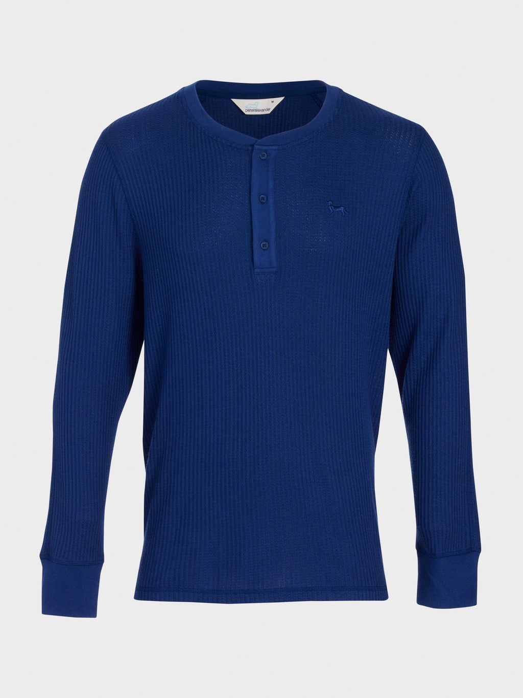 Navy Waffle Henley navy