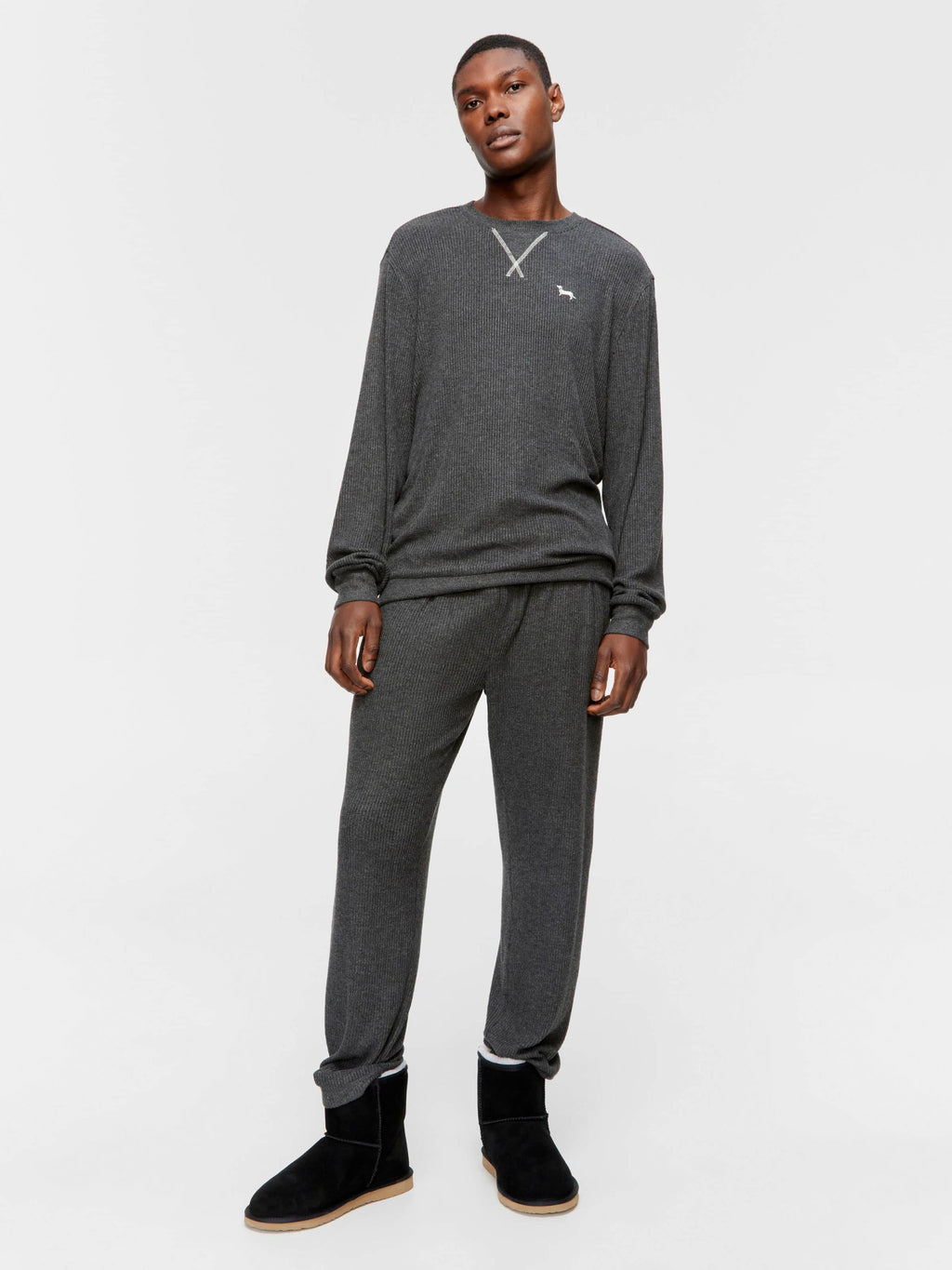 Charcoal Brushed Rib Sweater charcoal