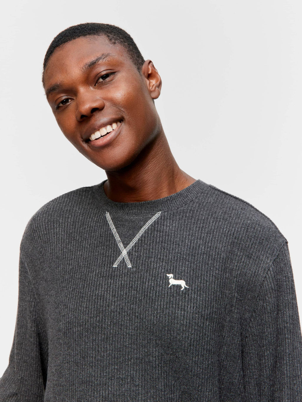 Charcoal Brushed Rib Sweater charcoal