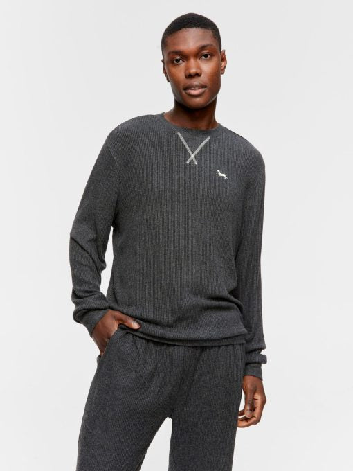Charcoal Brushed Rib Sweater charcoal