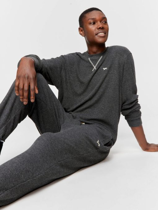 Charcoal Brushed Rib Pj Pant charcoal