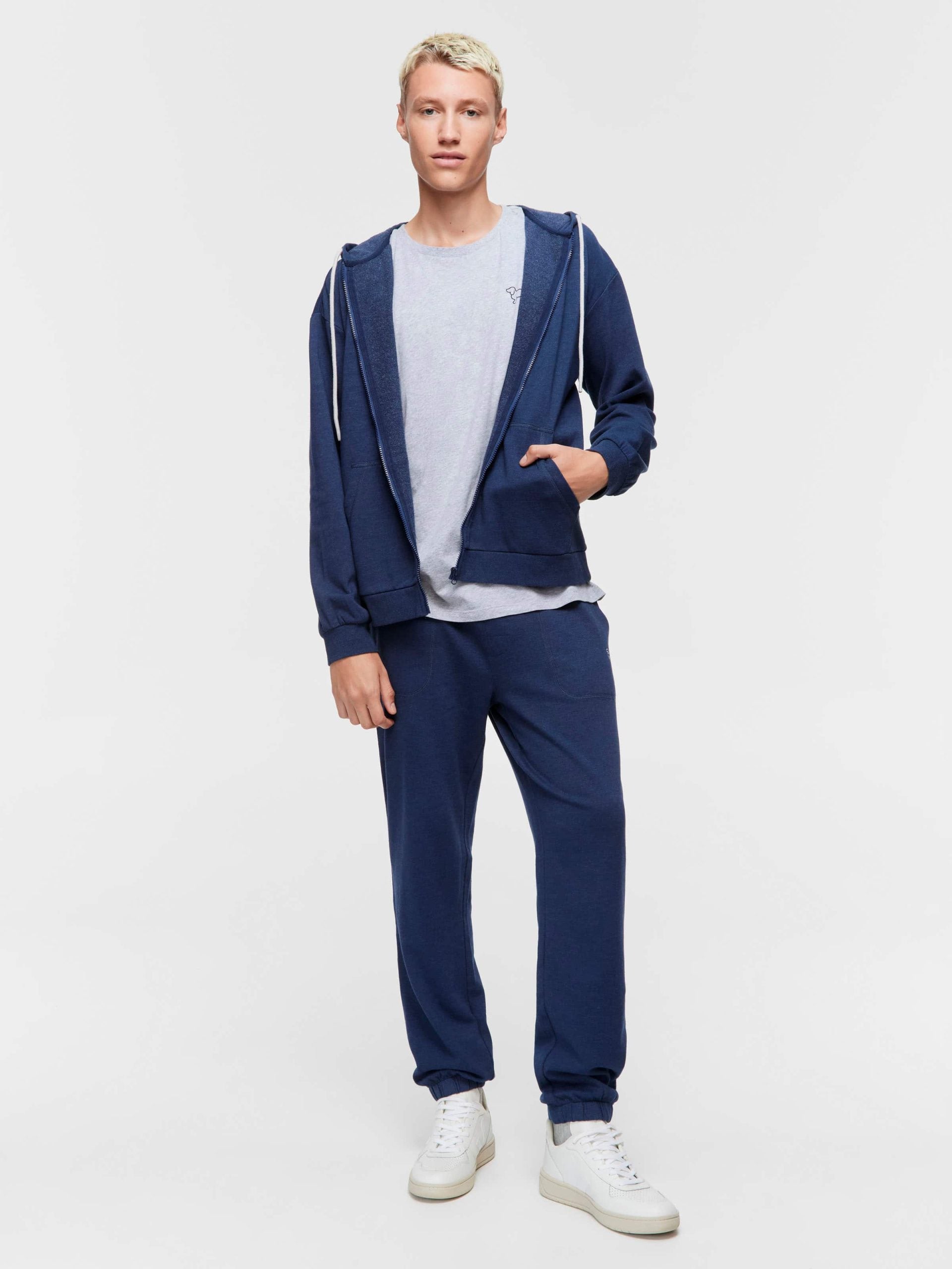 Navy Fleece Zip Hoodie navy