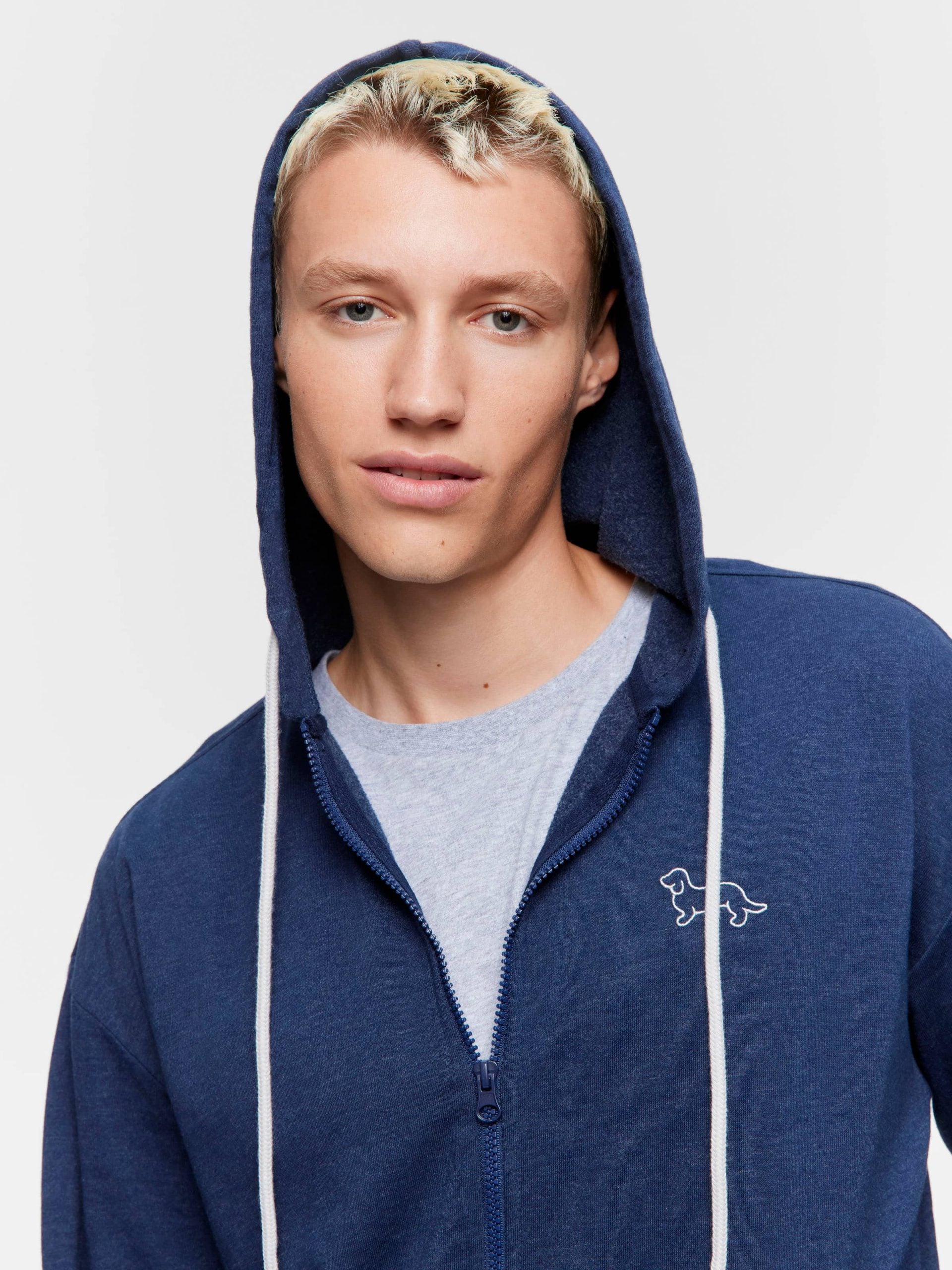Navy Fleece Zip Hoodie navy