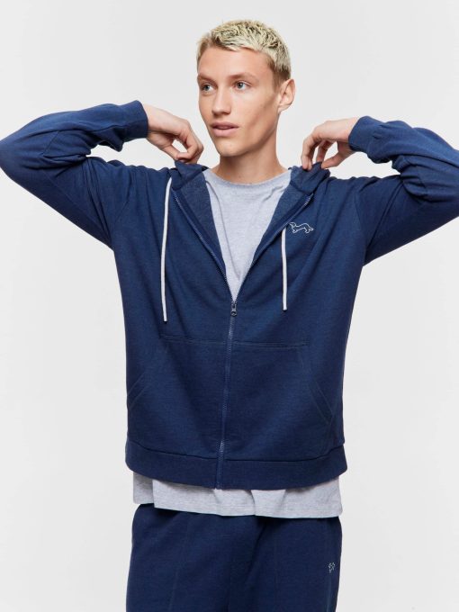 Navy Fleece Zip Hoodie navy