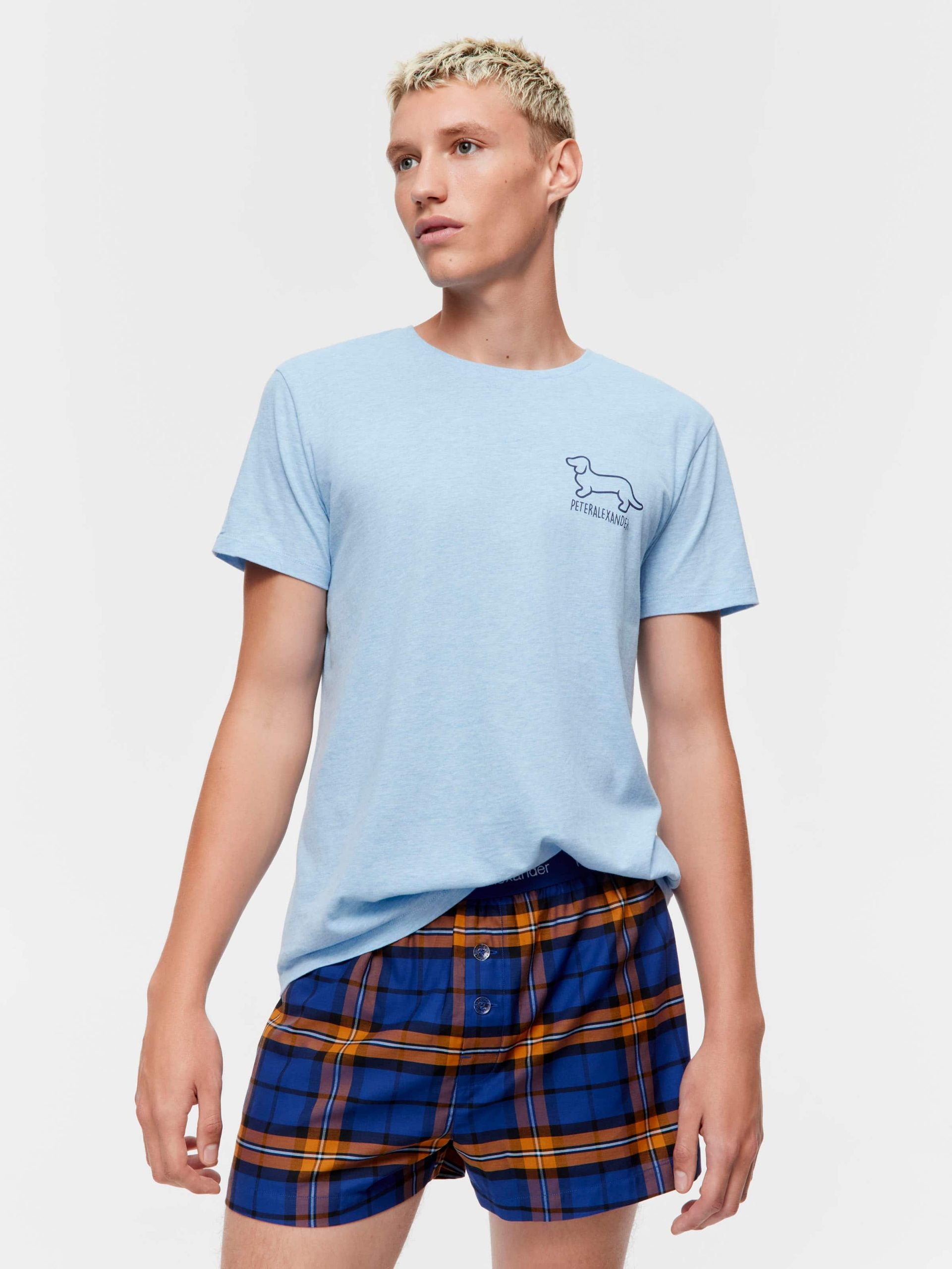 Navy Check Boxer Short navy