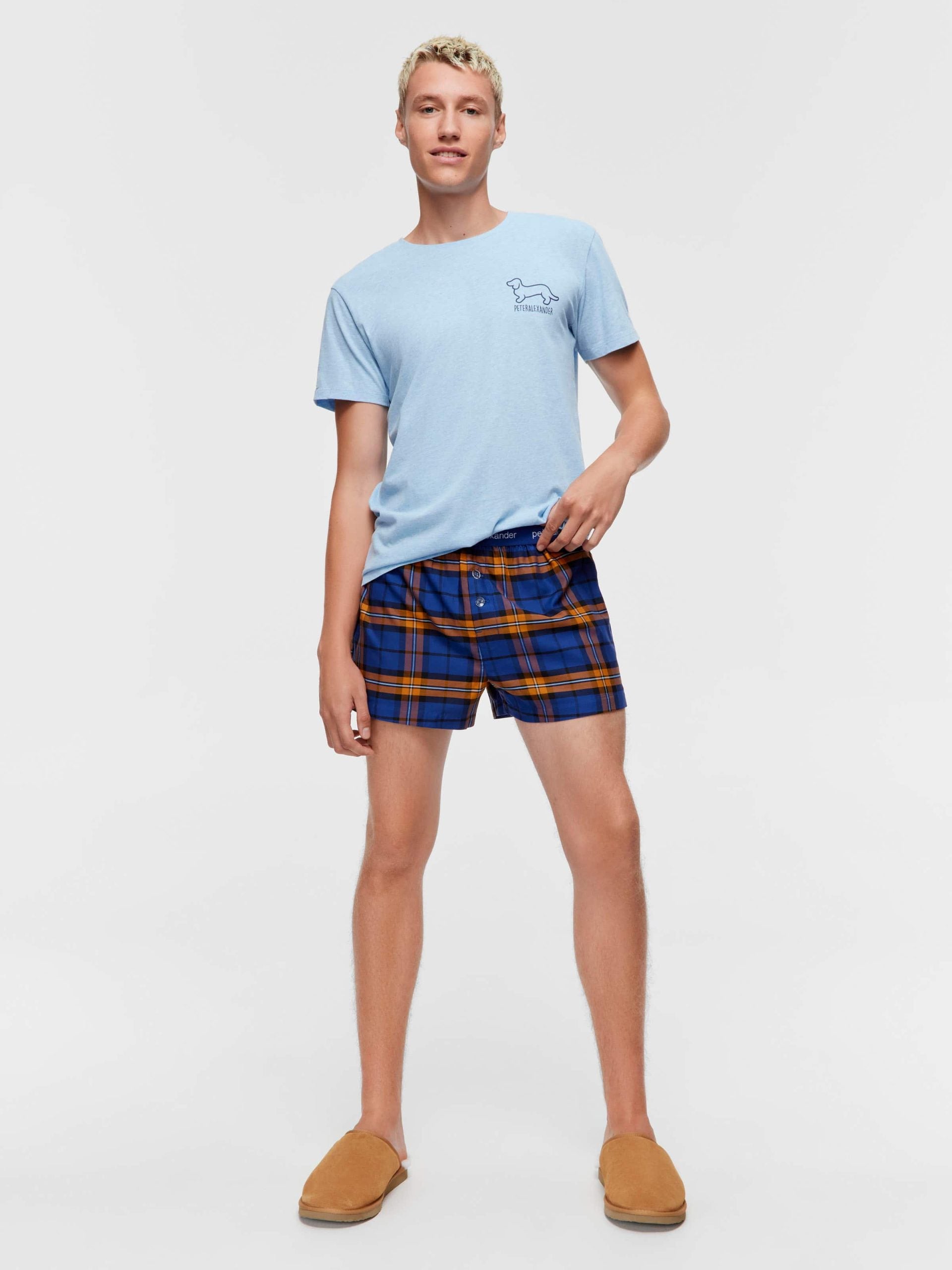 Navy Check Boxer Short navy