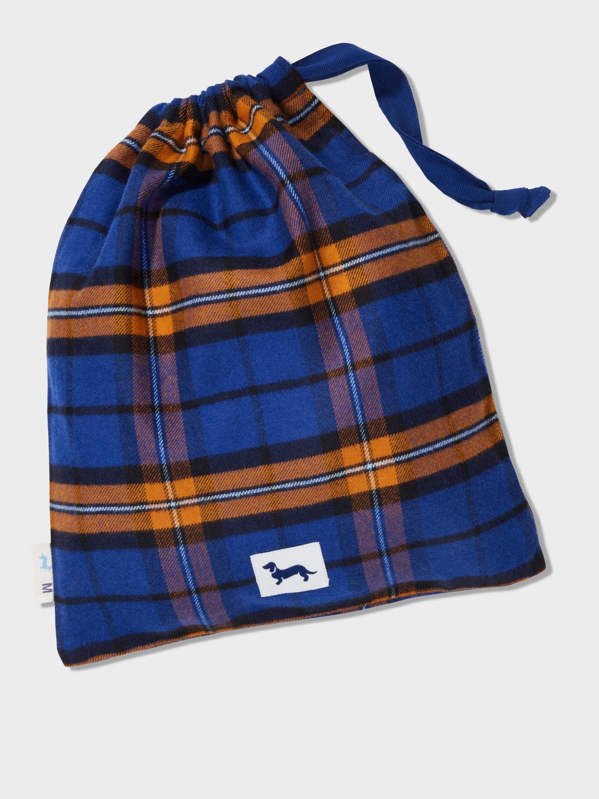 Navy Check Flannelette Long Sleeve Pj Set navy