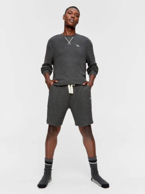 Charcoal Brushed Rib Mid Short charcoal